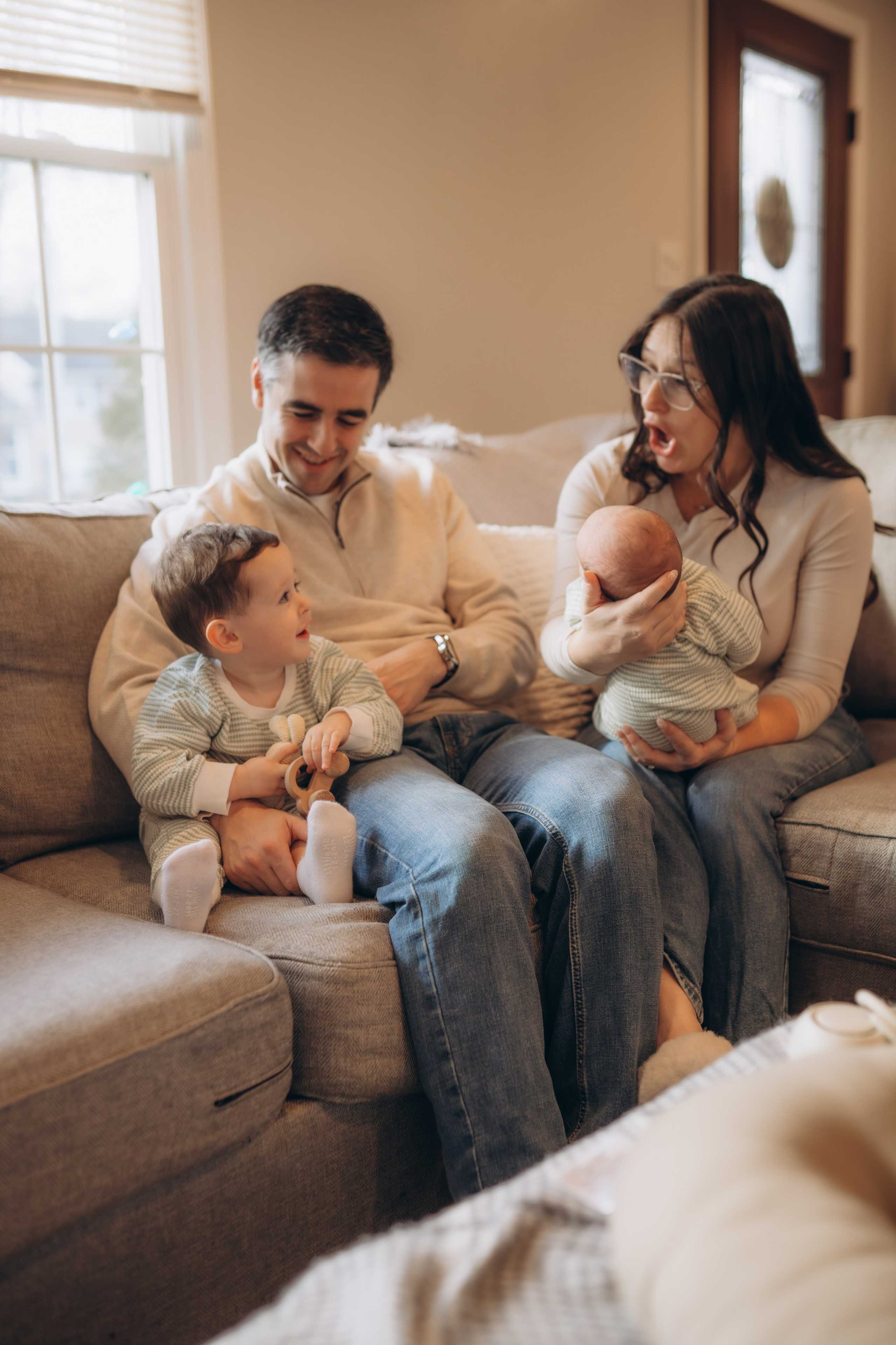 Newborn in home family stories. Lifestyle Family Photographer in Pennsylvania