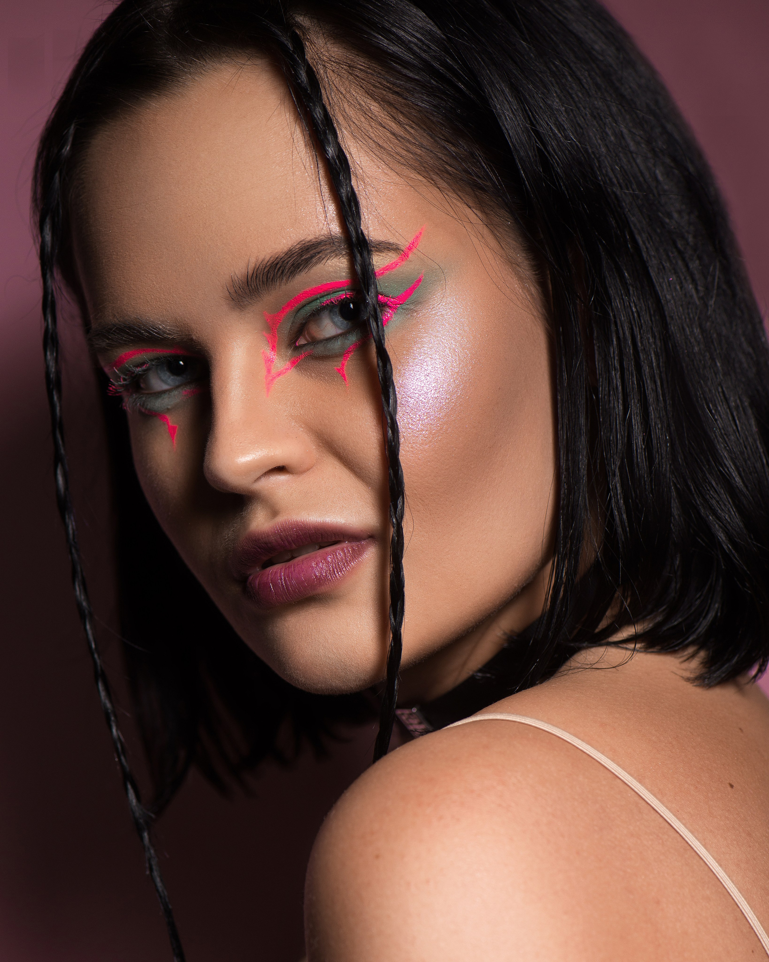 Makeup artist portfolio photography with magazine-quality beauty close-up and soft lighting.