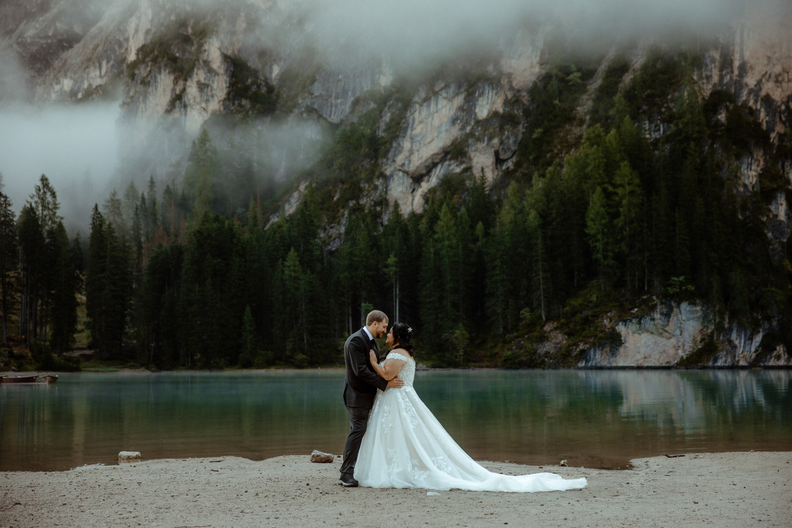 Secret Dolomites elopement at Lago di Braies & Cadini di Misurina | Best place to elope in Italy. Iceland elopement photographer & videographer