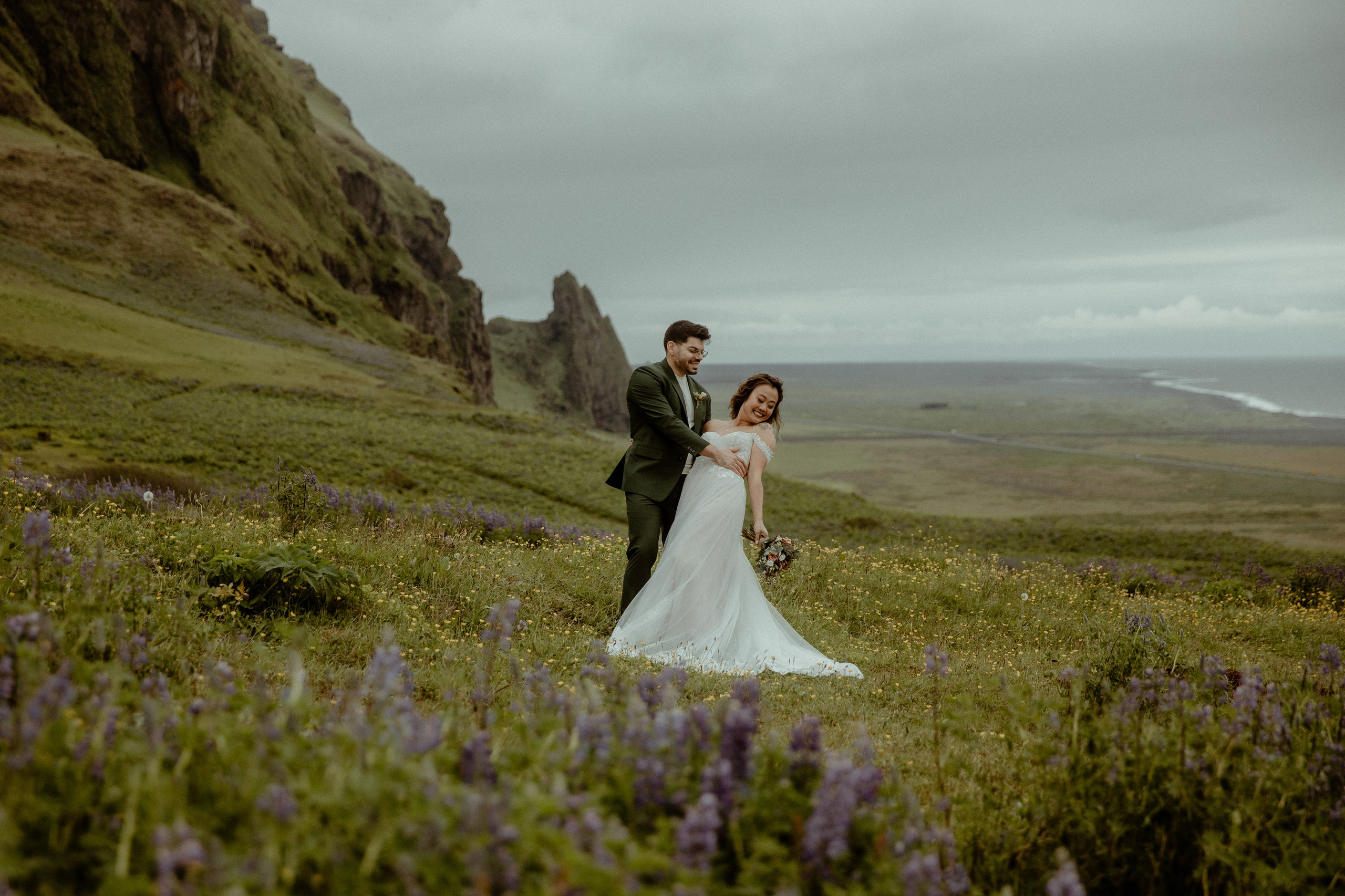 Elopement at Kvernufoss Waterfall. Iceland elopement photographer & videographer