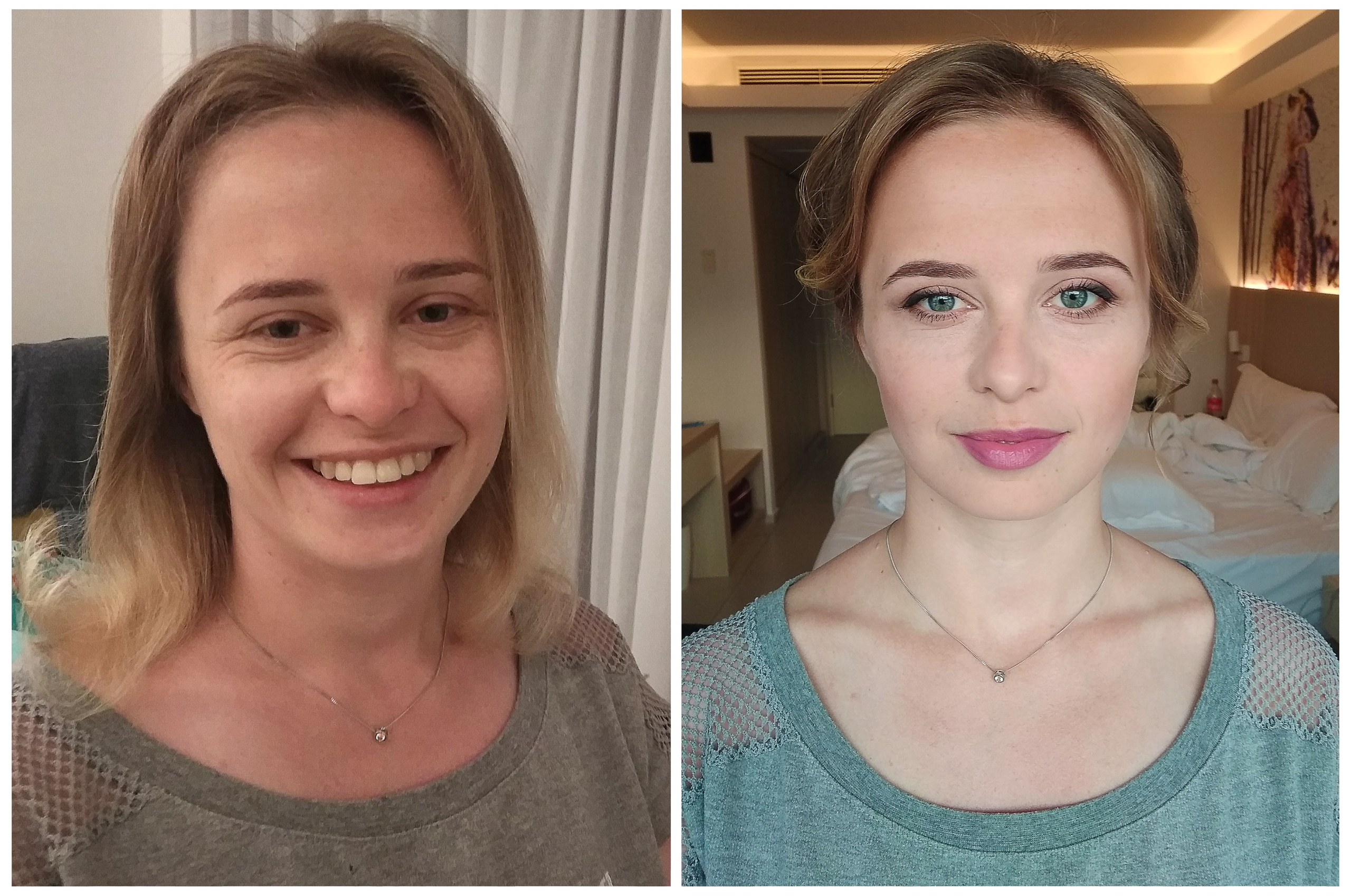 Before/after makeup in Montenegro. Makeup artist and hairdresser in Montenegro Nadia Lia