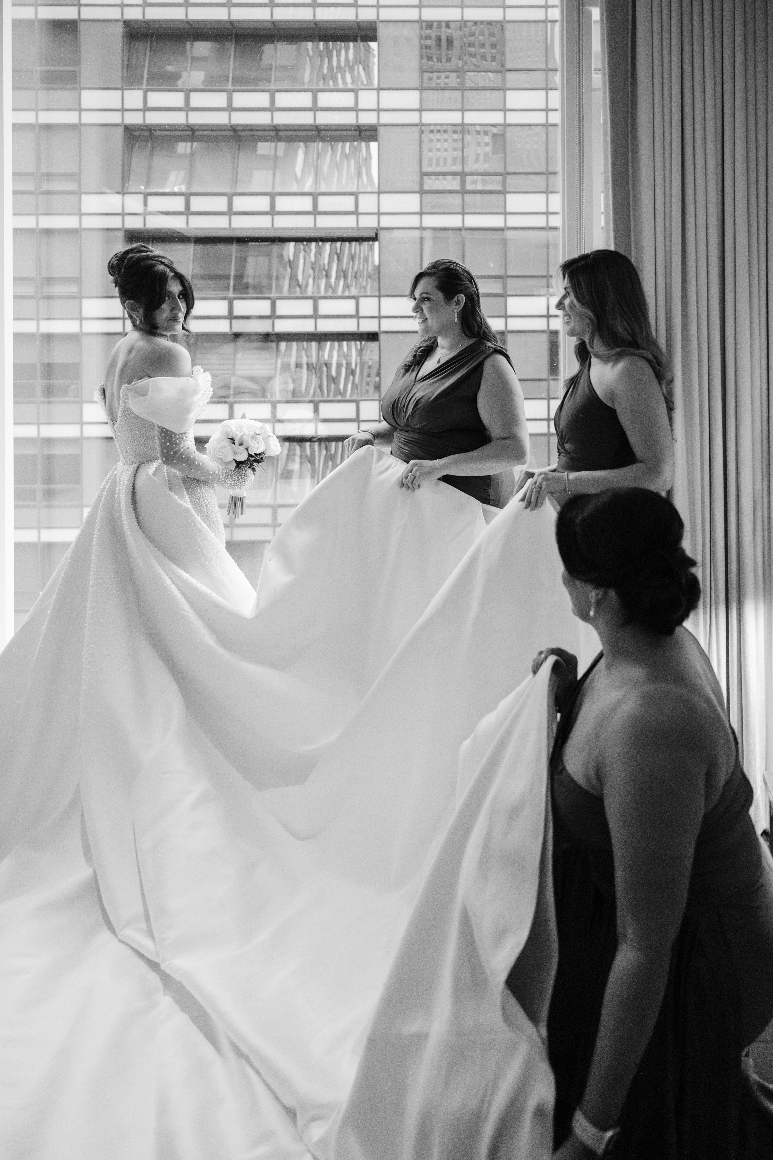 a bride getting ready for her wedding day