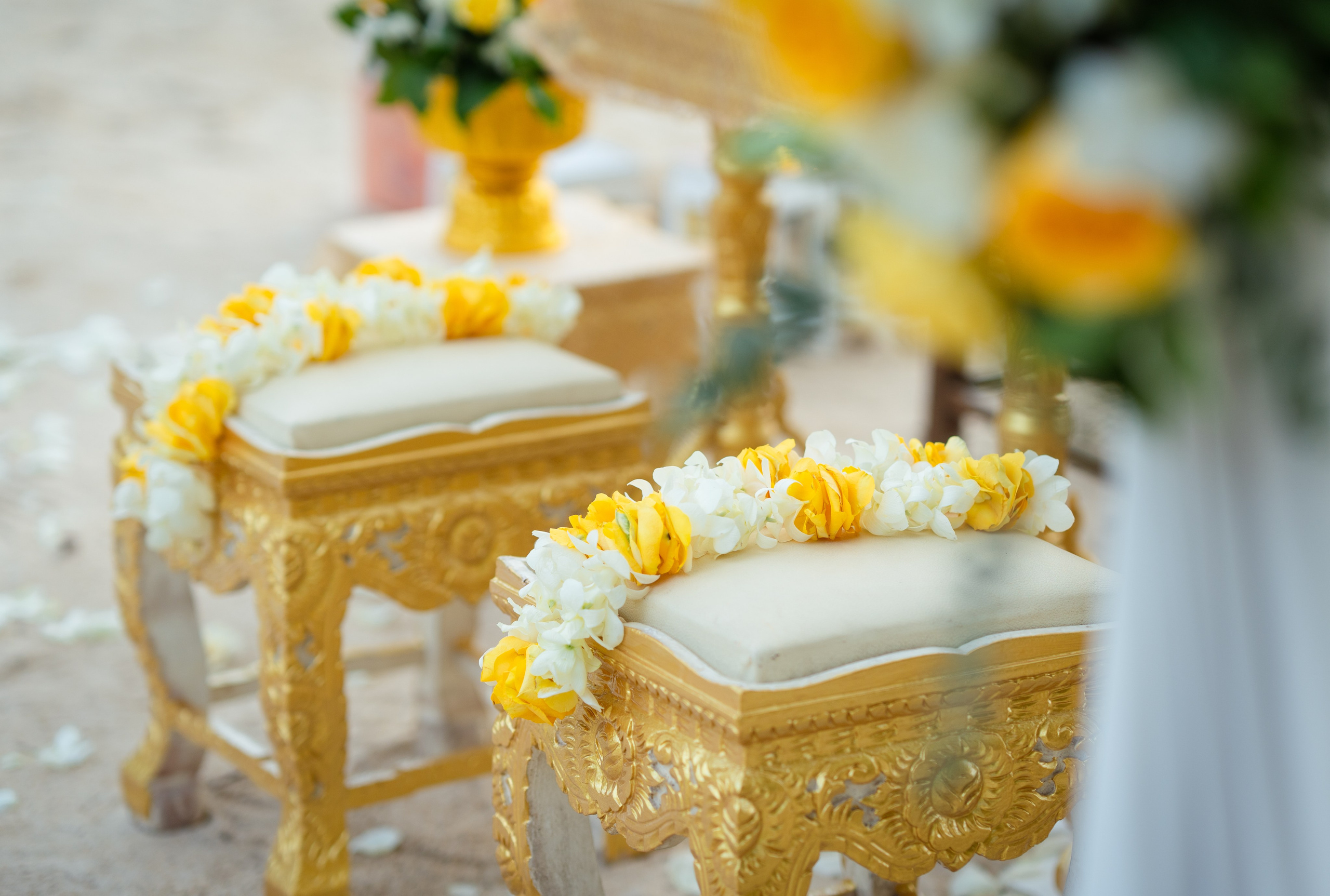 Buddhist blessing wedding Ceremony on Koh Samui, Thailand