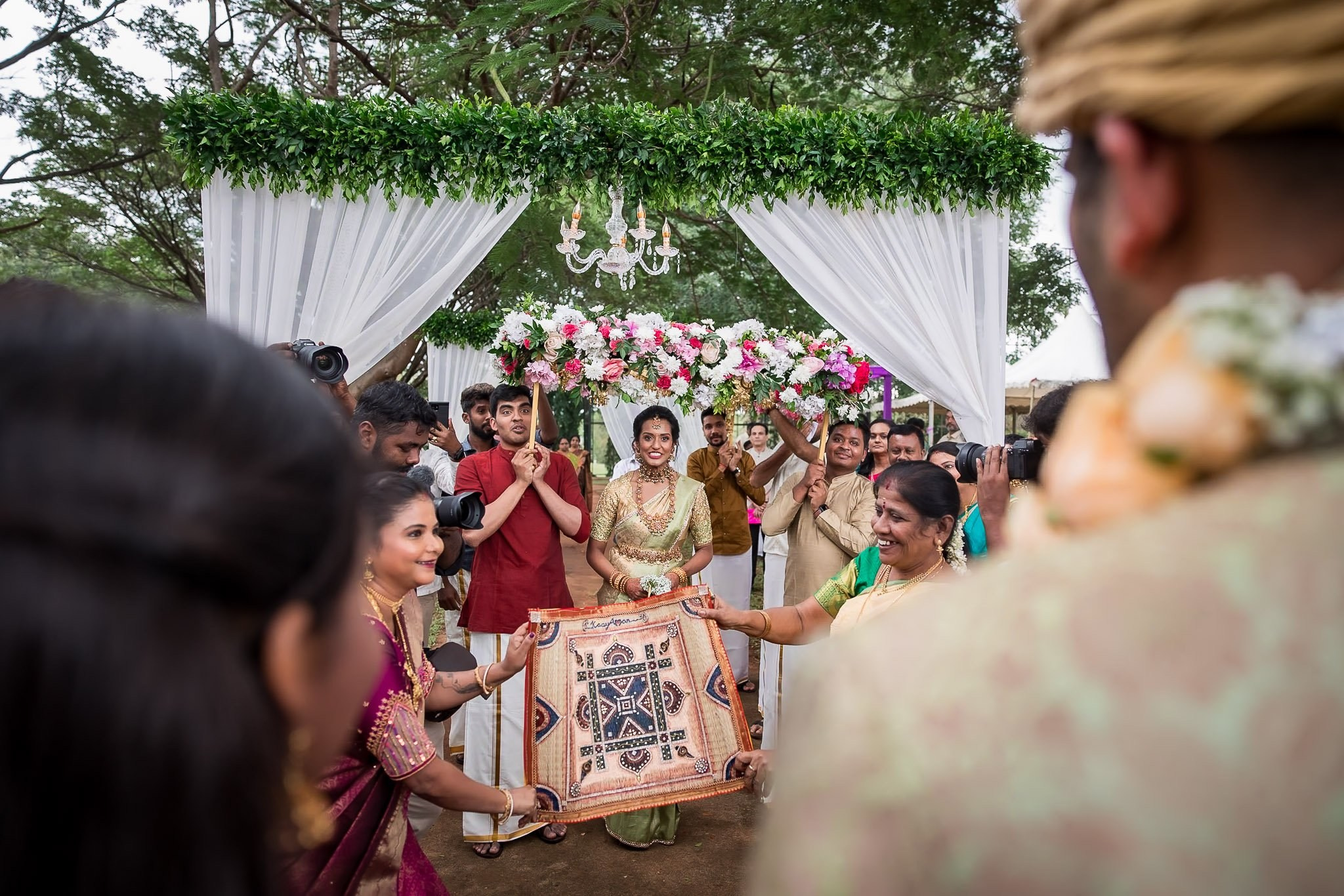 Explore the vibrant fusion of Punjabi and Chettinad cultures in this stunning destination wedding at Eagleton The Golf Resort, Bangalore. Ph