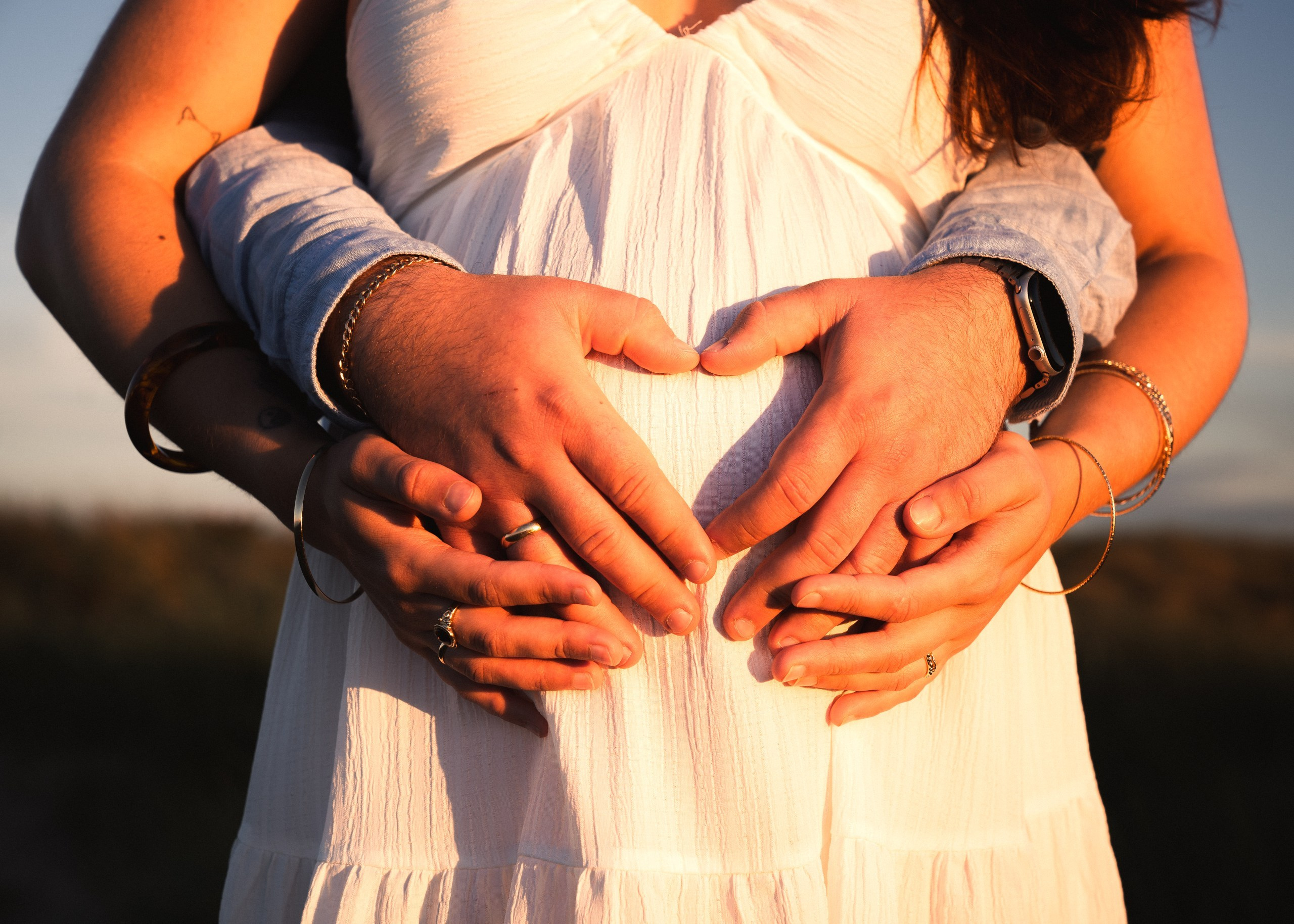 Golden Hour Maternity Photos Session at Druridge Bay | Newcastle Photographer