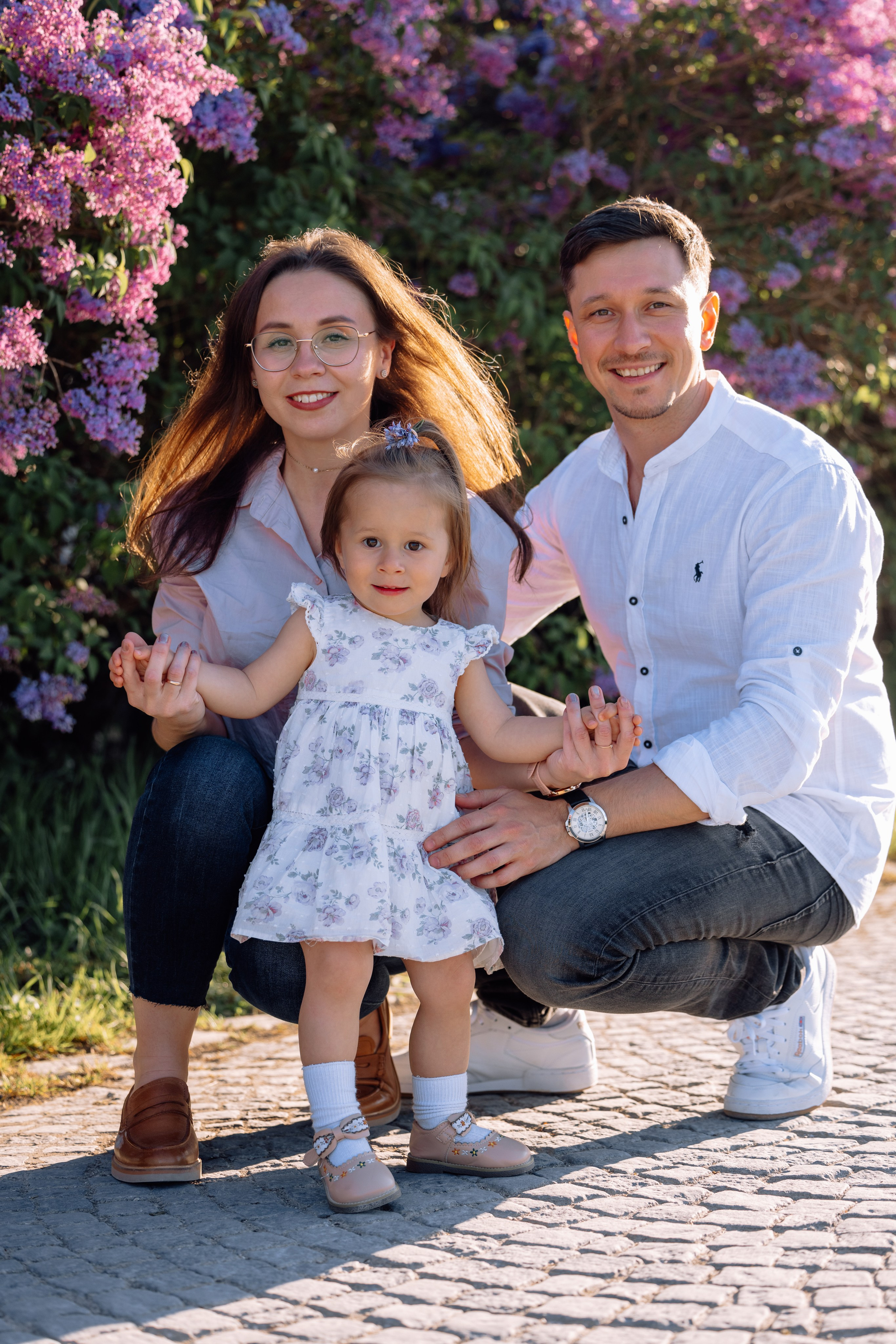 Schloss Nymphenburg: Mama, Papa und ein süßes Mädchen. Hochzeitsfotograf München Taufe Familienfotograf Tanja Mauke