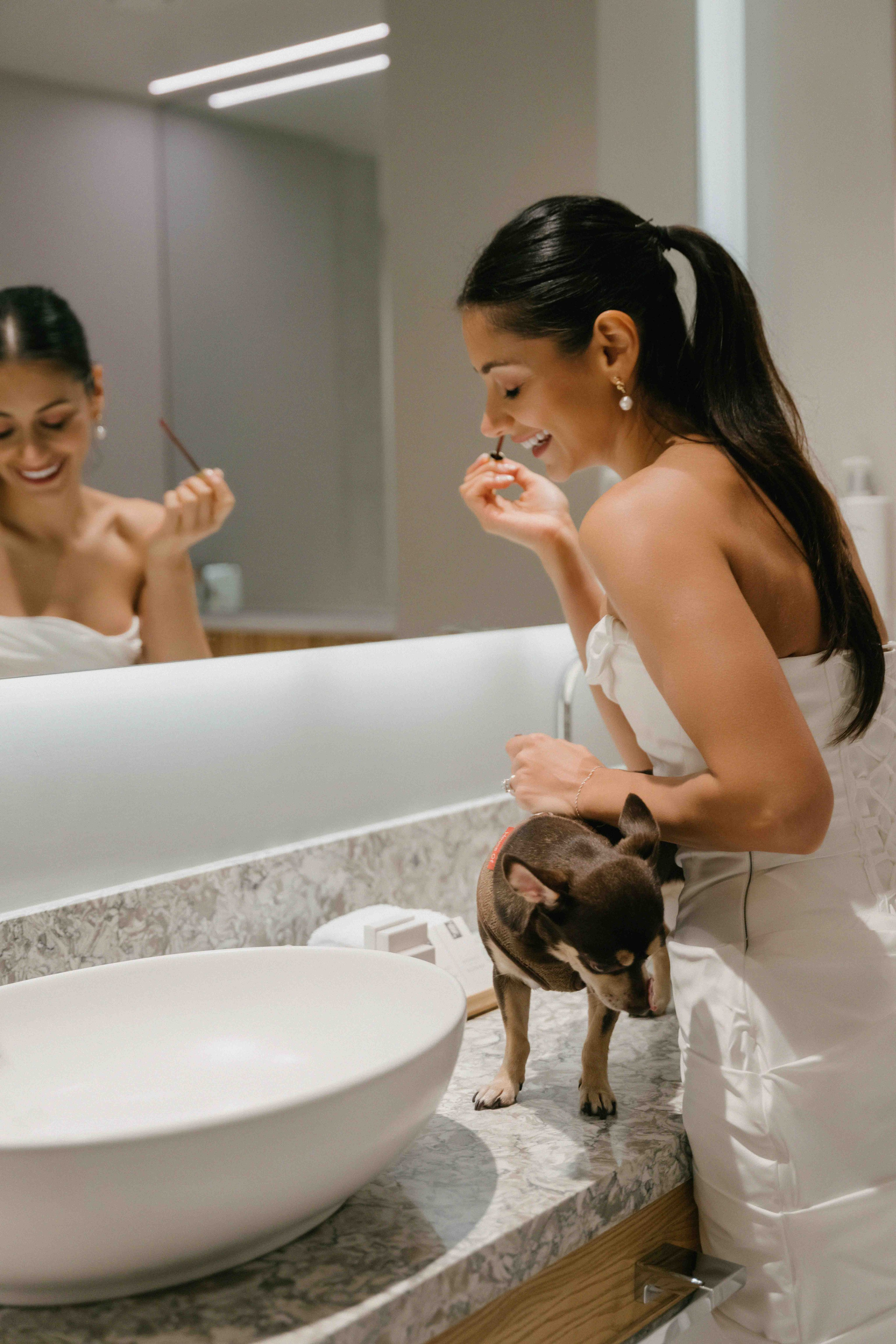intimate wedding hotel preparation London bride getting ready natural light candid wedding photography UK