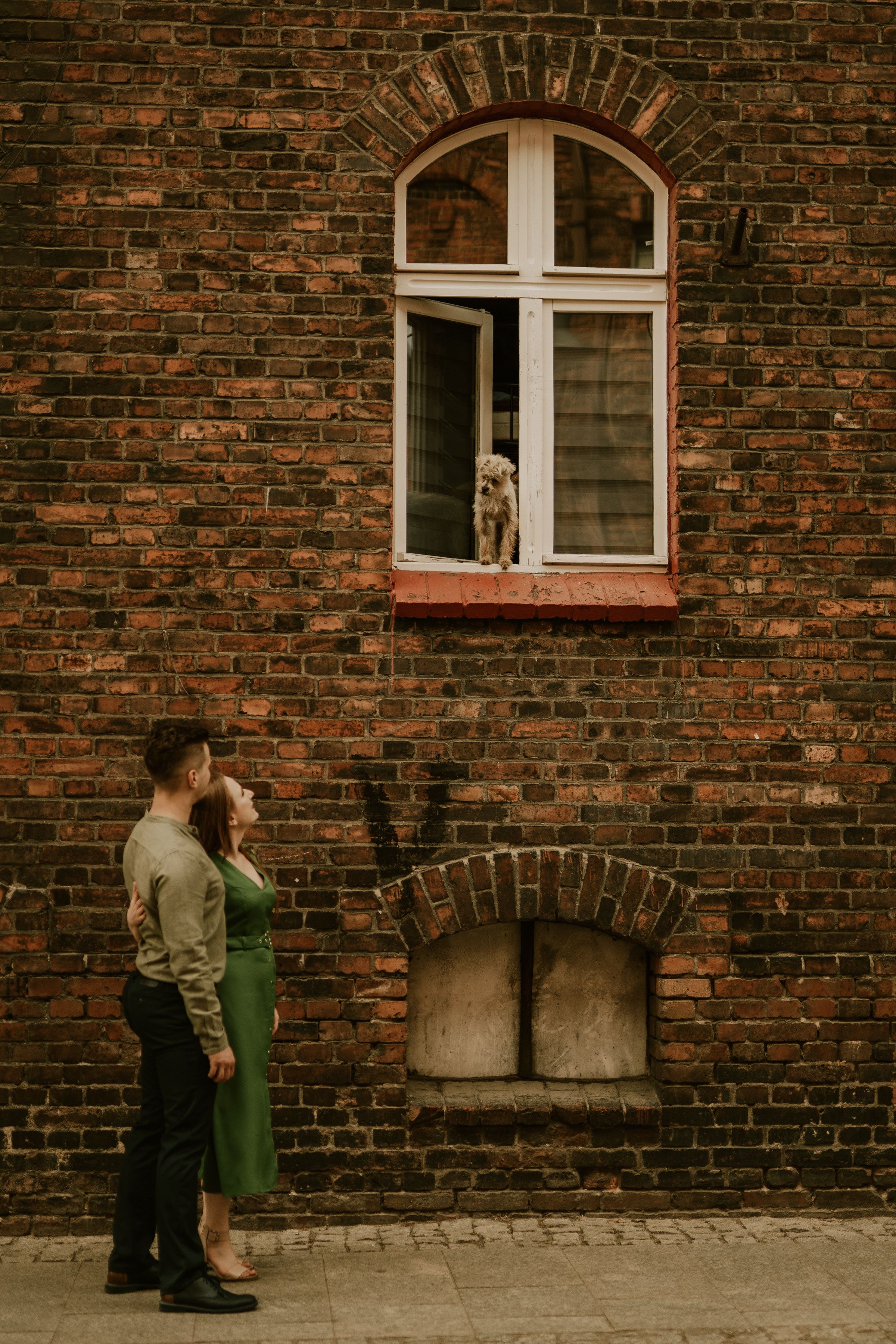Piesek z okienka - sesja narzeczeńska Patrycji i Łukasza. Karkowskafoto - fotografia miłości