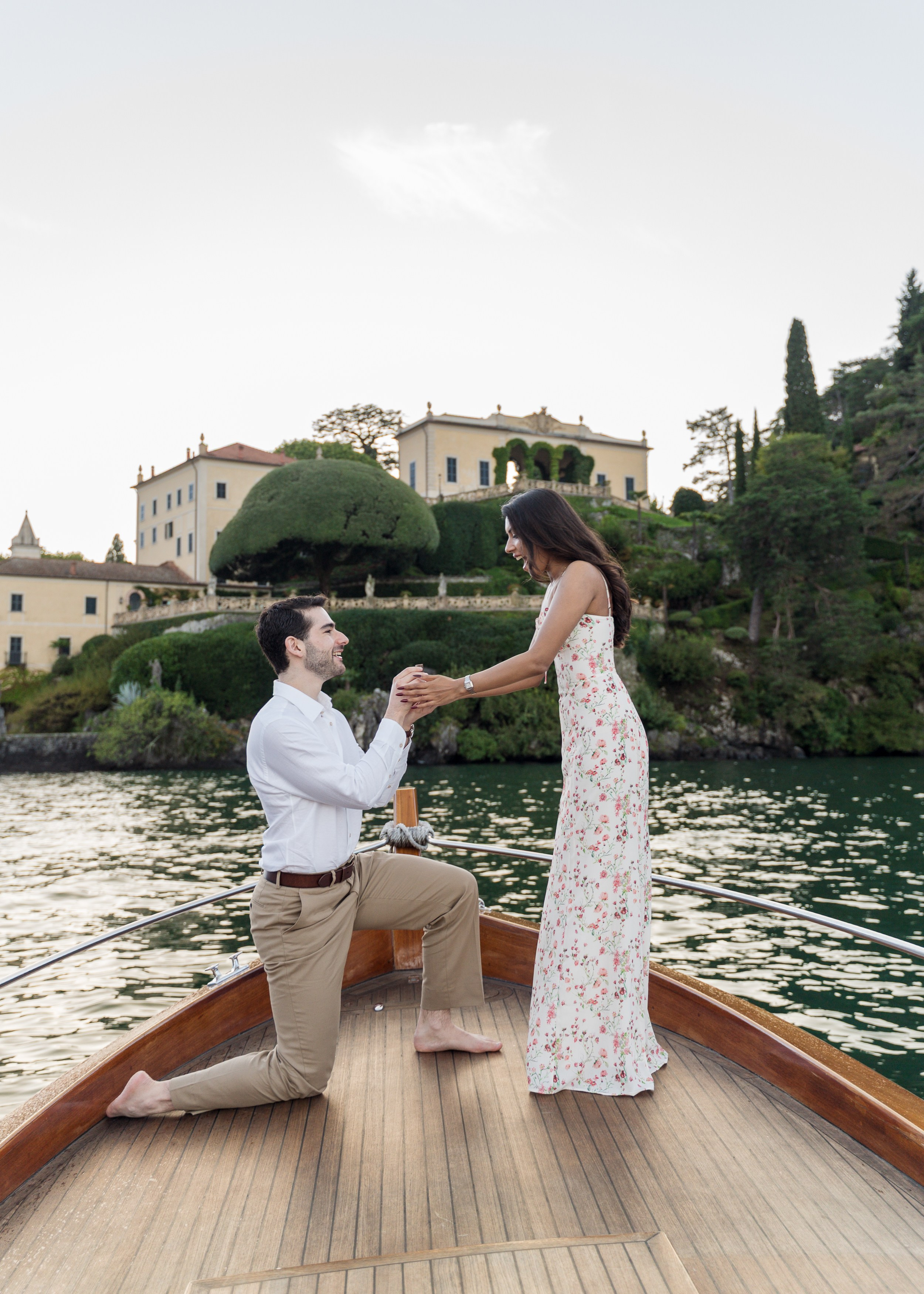 Lake Como Boat Proposal Photographer | Private Boat Proposal Ideas