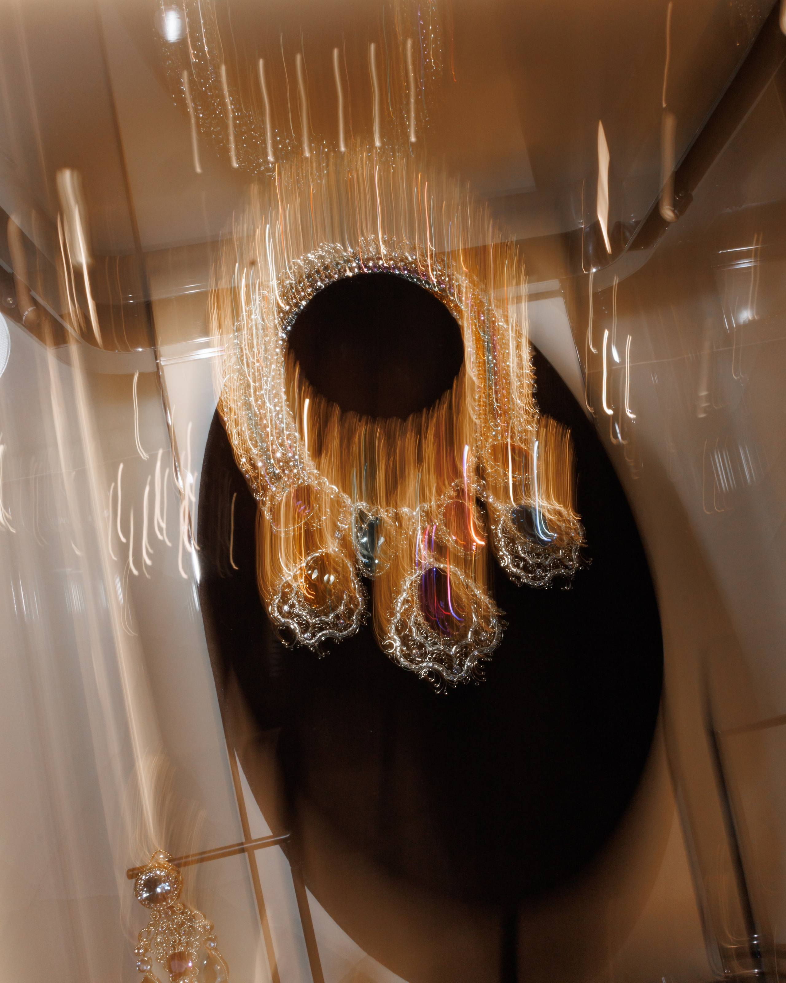 Black-and-white portrait of guest at dinner – editorial NYC event
