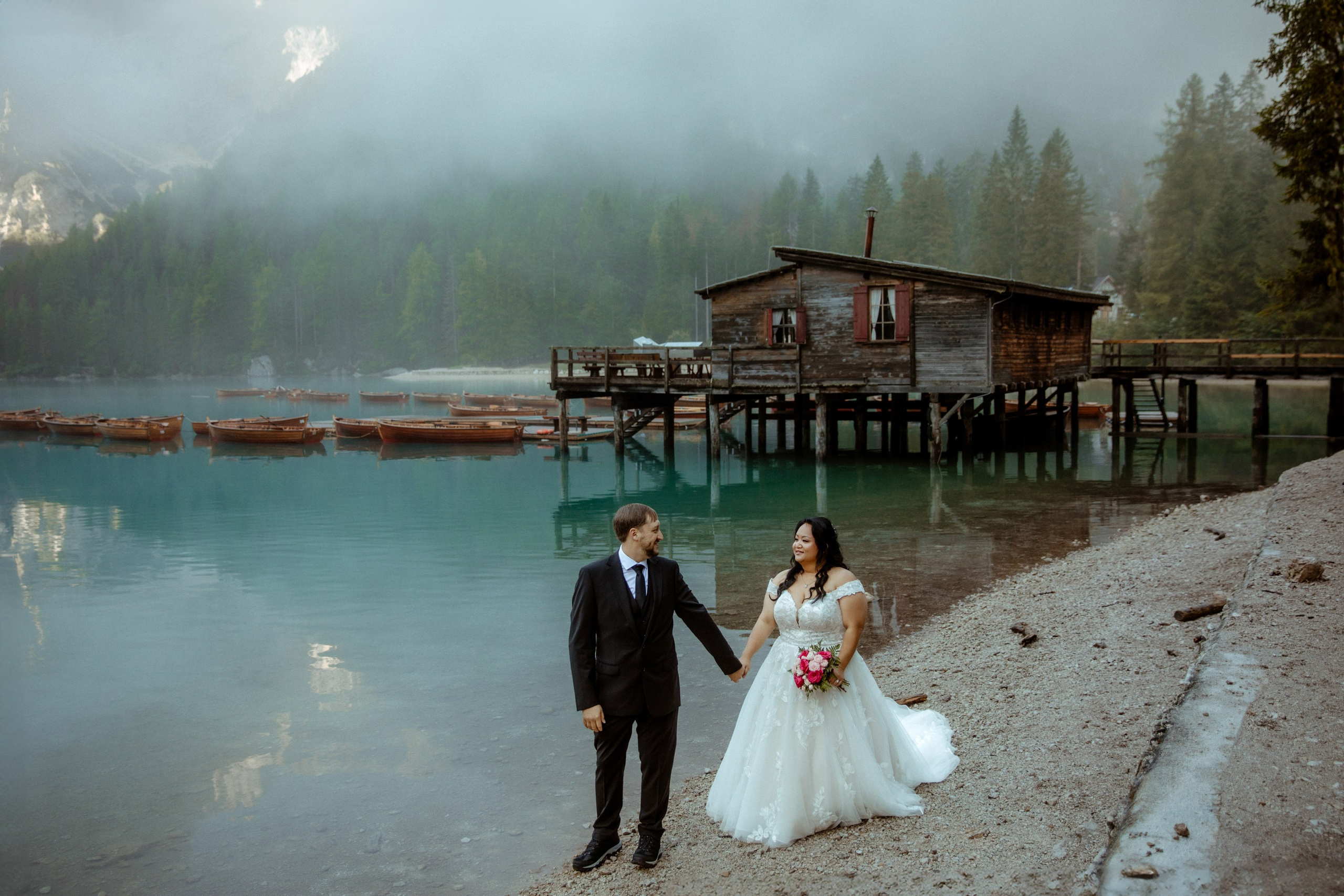 Secret Dolomites elopement at Lago di Braies & Cadini di Misurina | Best place to elope in Italy. Iceland elopement photographer & videographer