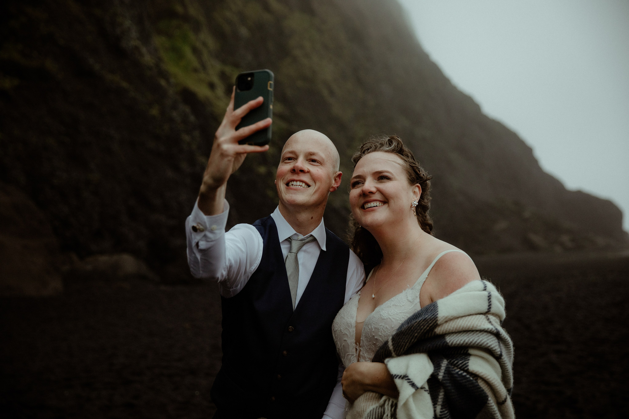 Iceland Elopement at Black Sand Beach. Iceland elopement photographer & videographer