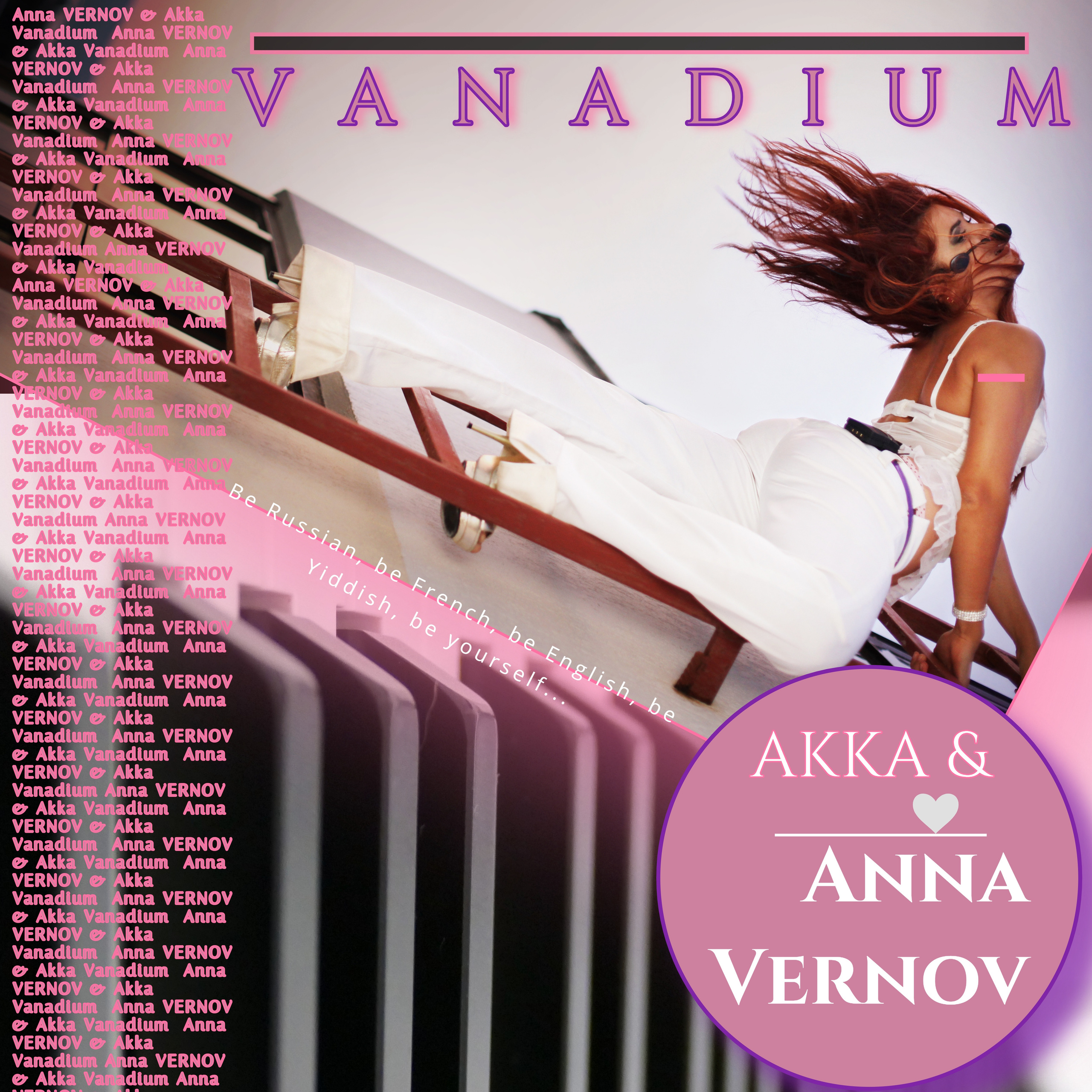 The Vanadium album - music for the "vanadium" series composed by Anna and Boris Vernov in 2018. Andante Introduction, California (Californium) Song, Vanadium Sonata Gm and Femme Nium (Mister Mai). Fare visual cover.