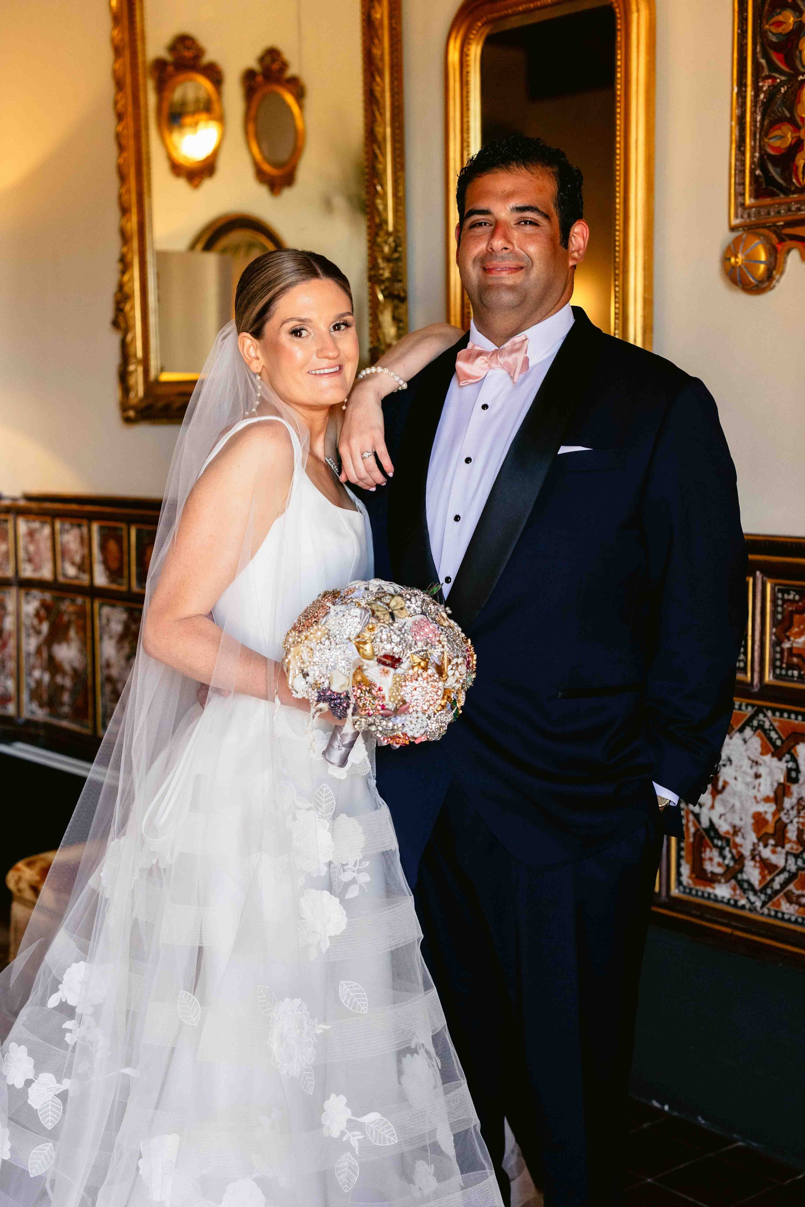 Bride and Groom in Gran Villa Rosa Barcelona