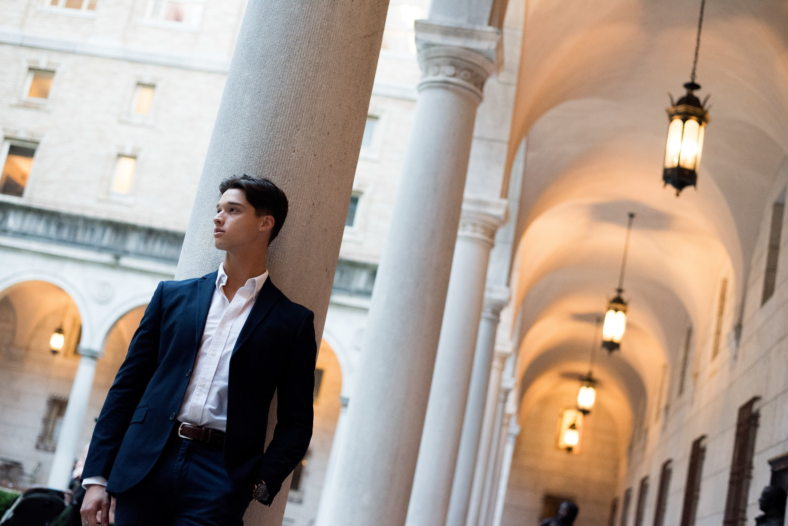 Capturing Boston’s Essence: John’s Photoshoot at Boston Public Library. Wedding photographer in Orlando, Boston & New York Anderson Marques