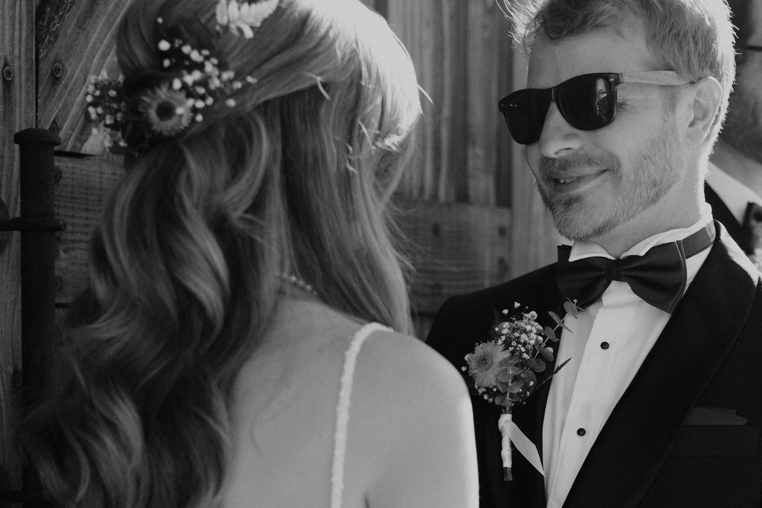 Jessie and Isaac on their wedding day in Portland, Oregon – a genuine moment of joy captured by photographer Georgy Shishkin in a romantic outdoor style, reflecting the charm of Portland & Seattle wedding photography.