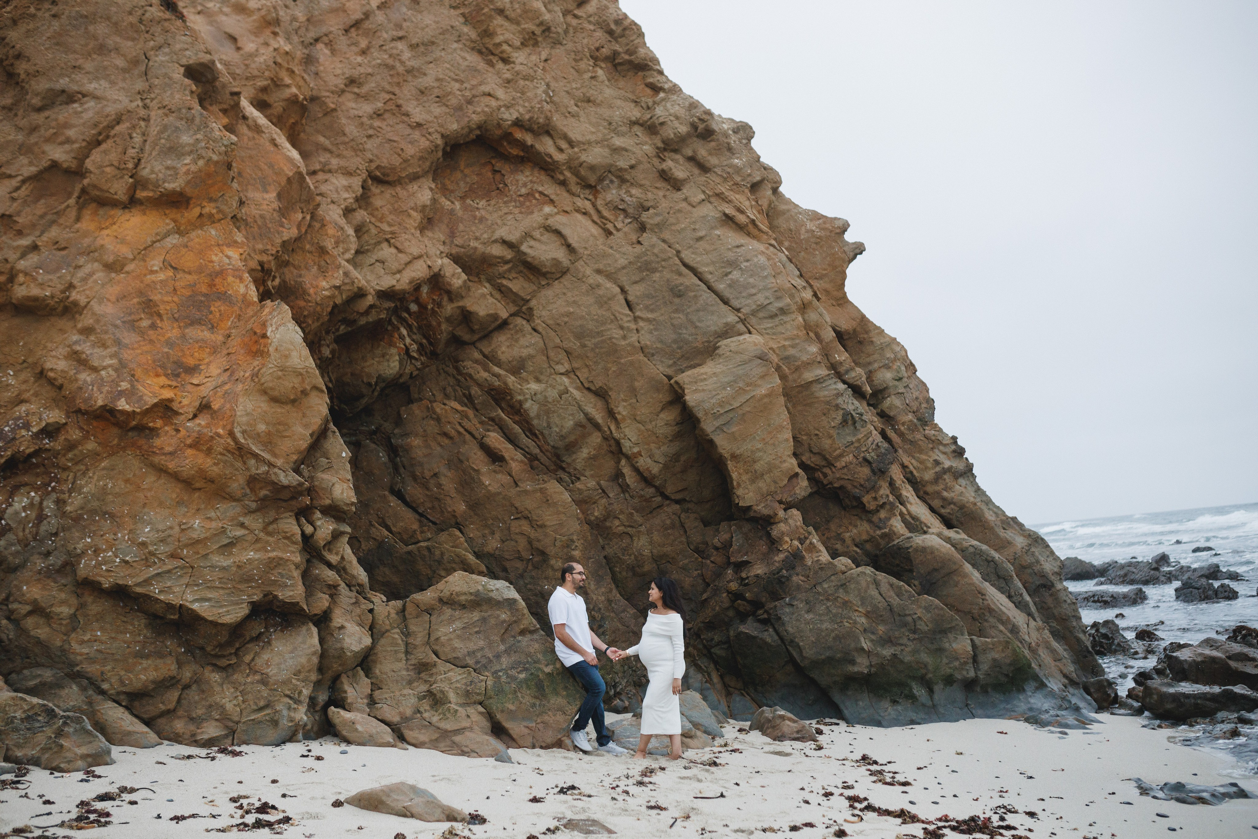 Moss beach foggy couple photo session