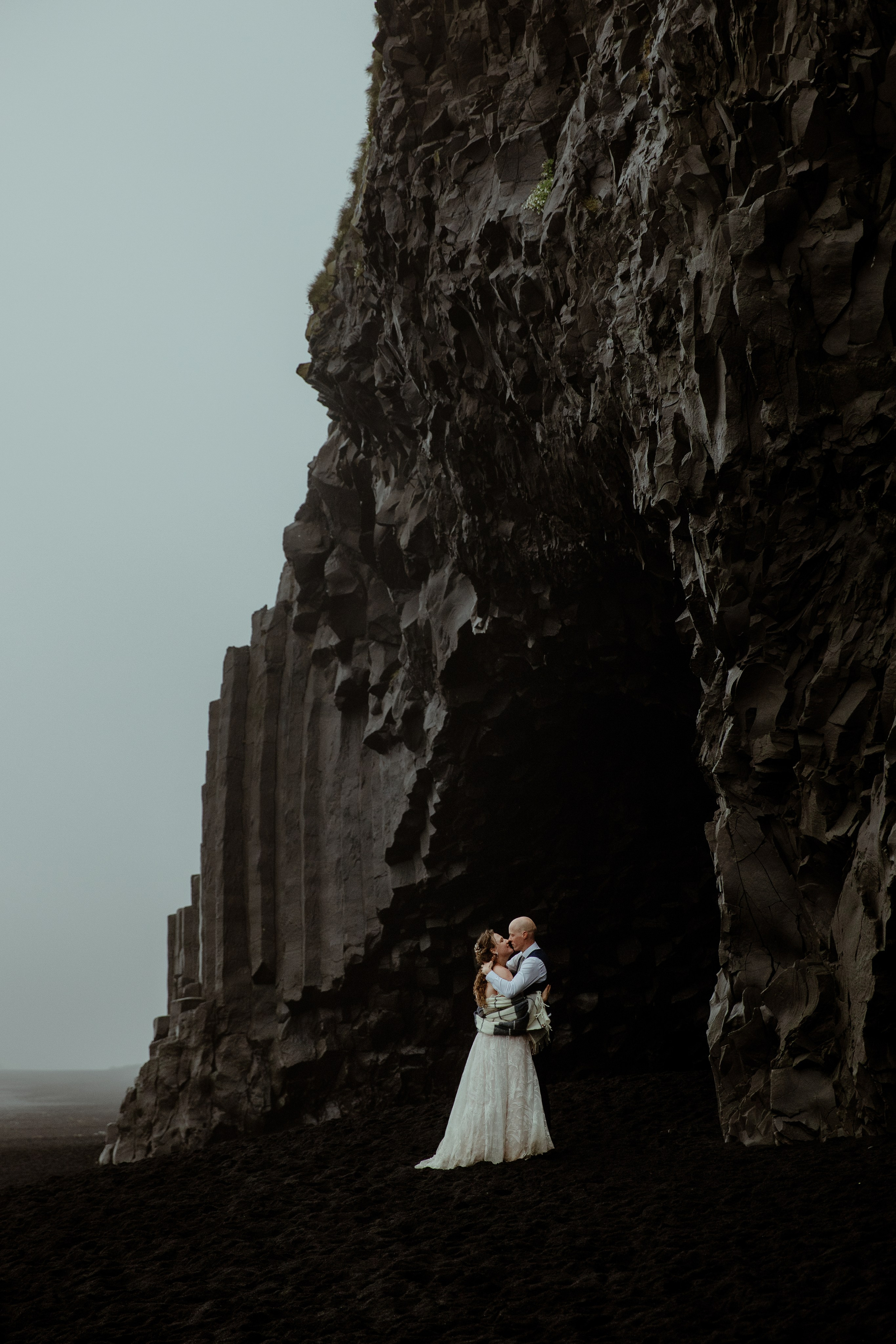 Iceland Elopement at Black Sand Beach. Iceland elopement photographer & videographer