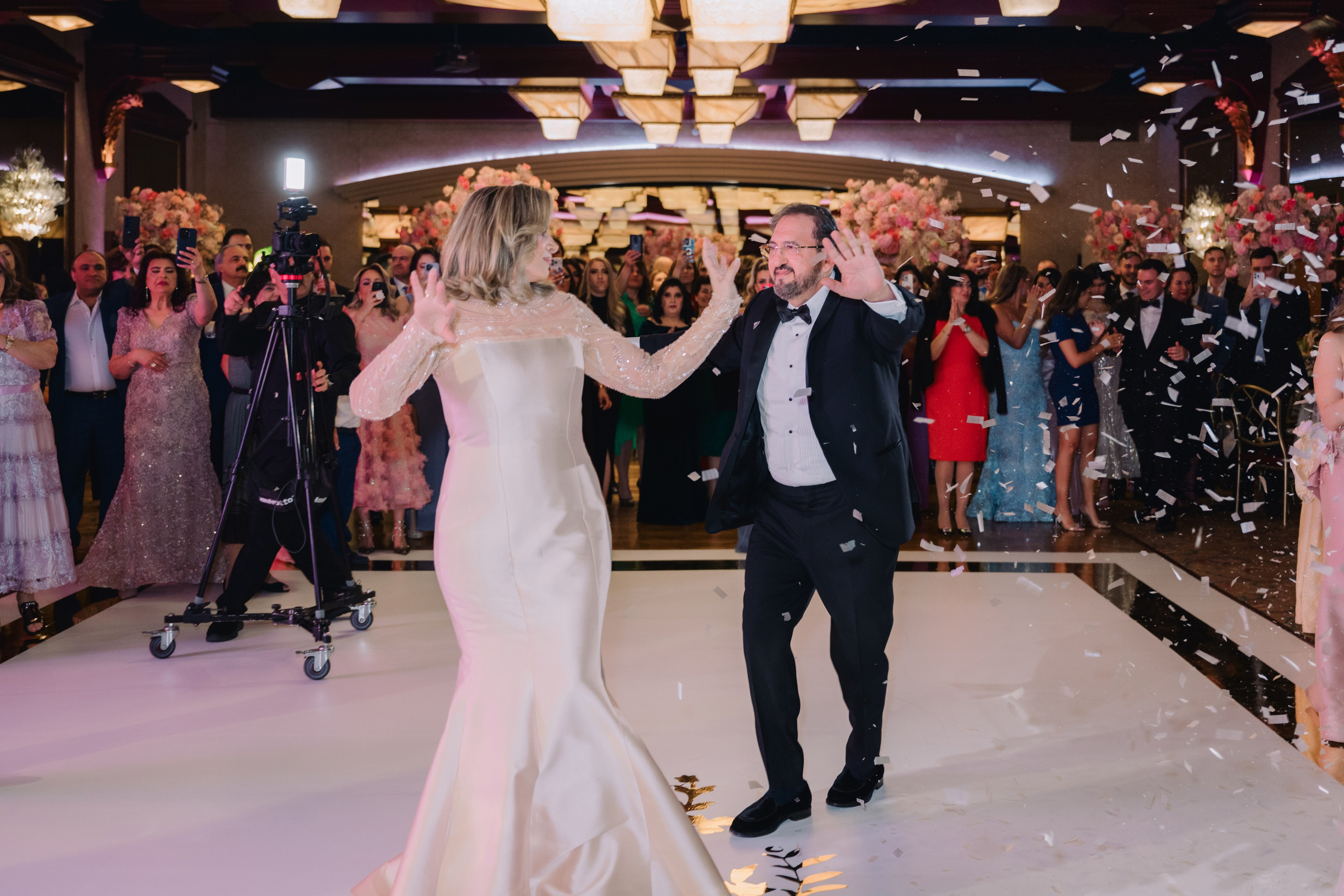 bride and groom walking down the aisle