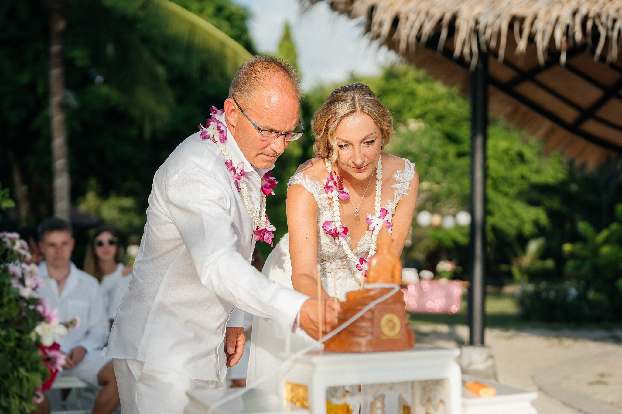 Buddhist blessing wedding Ceremony on Koh Samui, Thailand