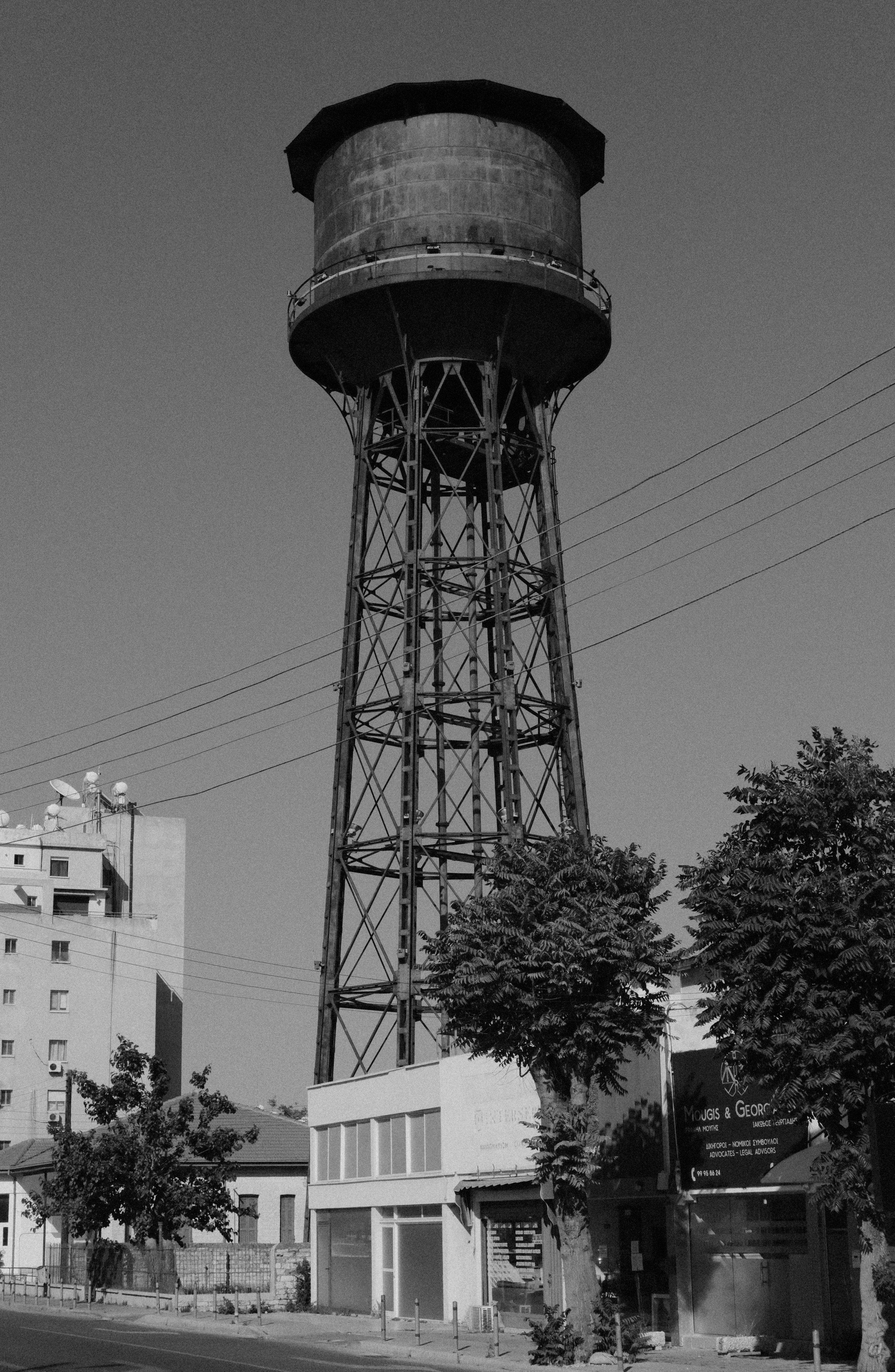 Water tower in Limassol | Limassol Water Tower in Black and White | Cyprus