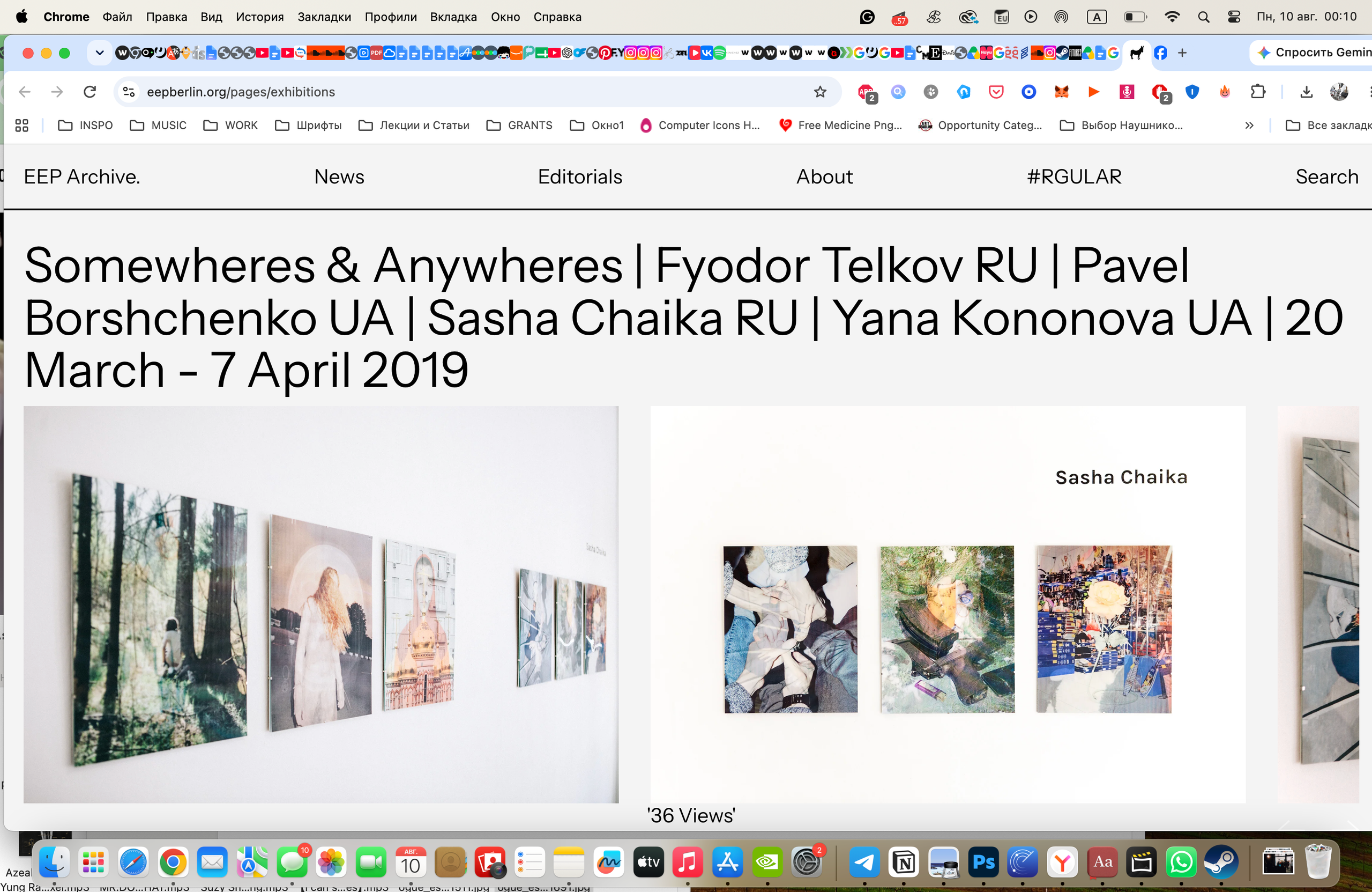 Exhibitions. Sasha Chaika