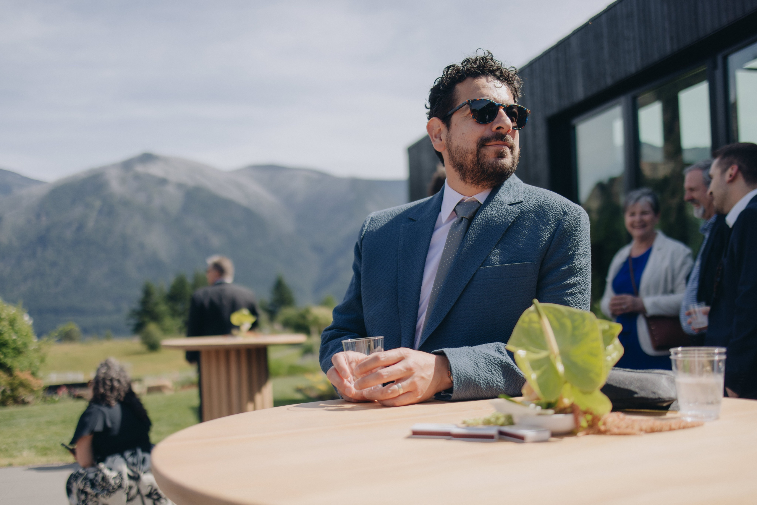 Candid guest moments during a Wind Mountain Ranch wedding