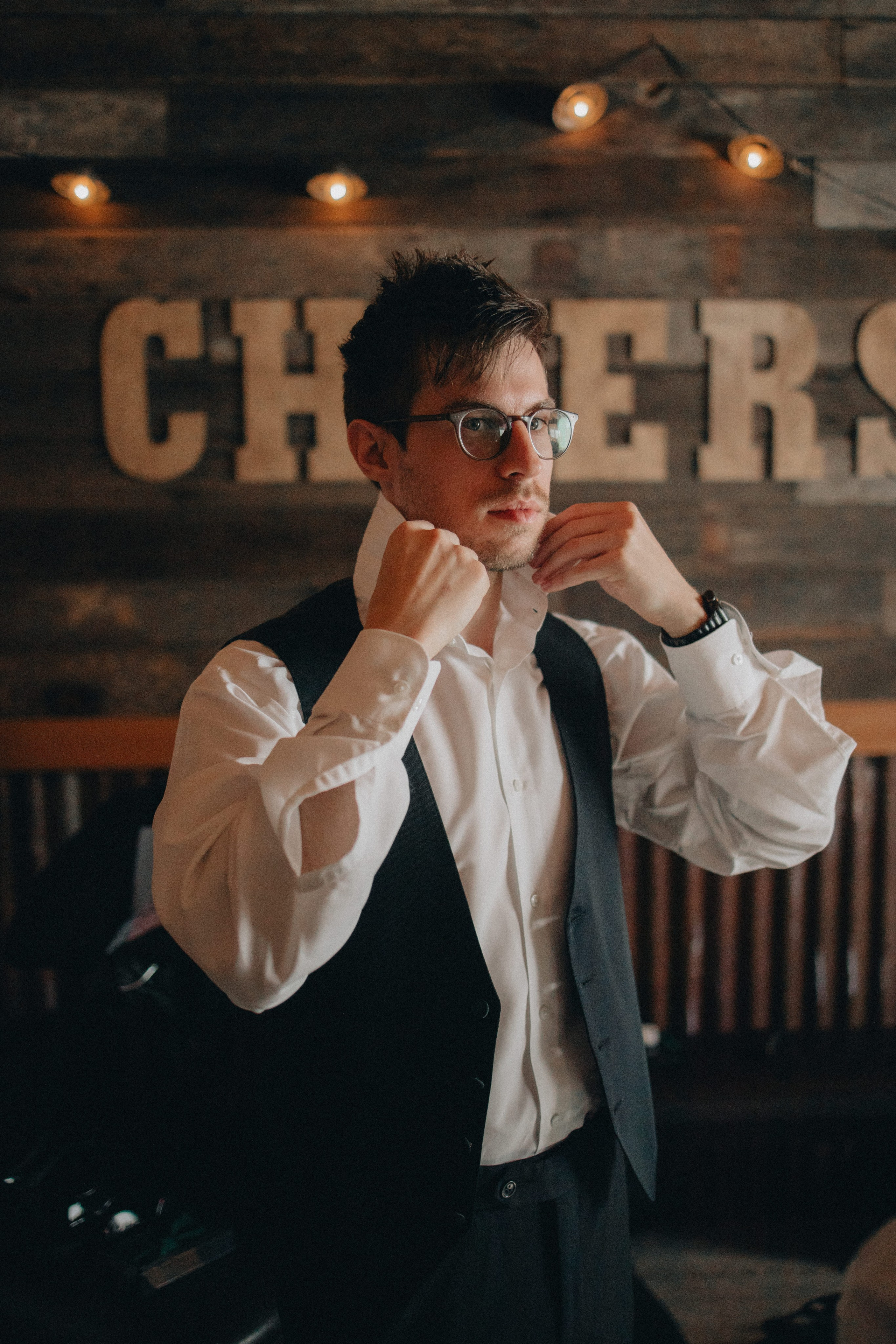 Jessie and Isaac on their wedding day in Portland, Oregon – a genuine moment of joy captured by photographer Georgy Shishkin in a romantic outdoor style, reflecting the charm of Portland & Seattle wedding photography.