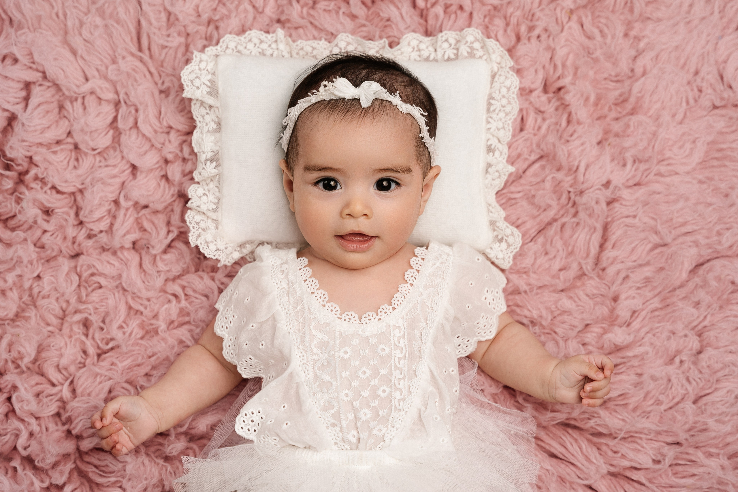 A studio milestone session for 5 months old baby Alejandra and her beautiful family❤️. Newborn and family photographer. Hills District. Sydney