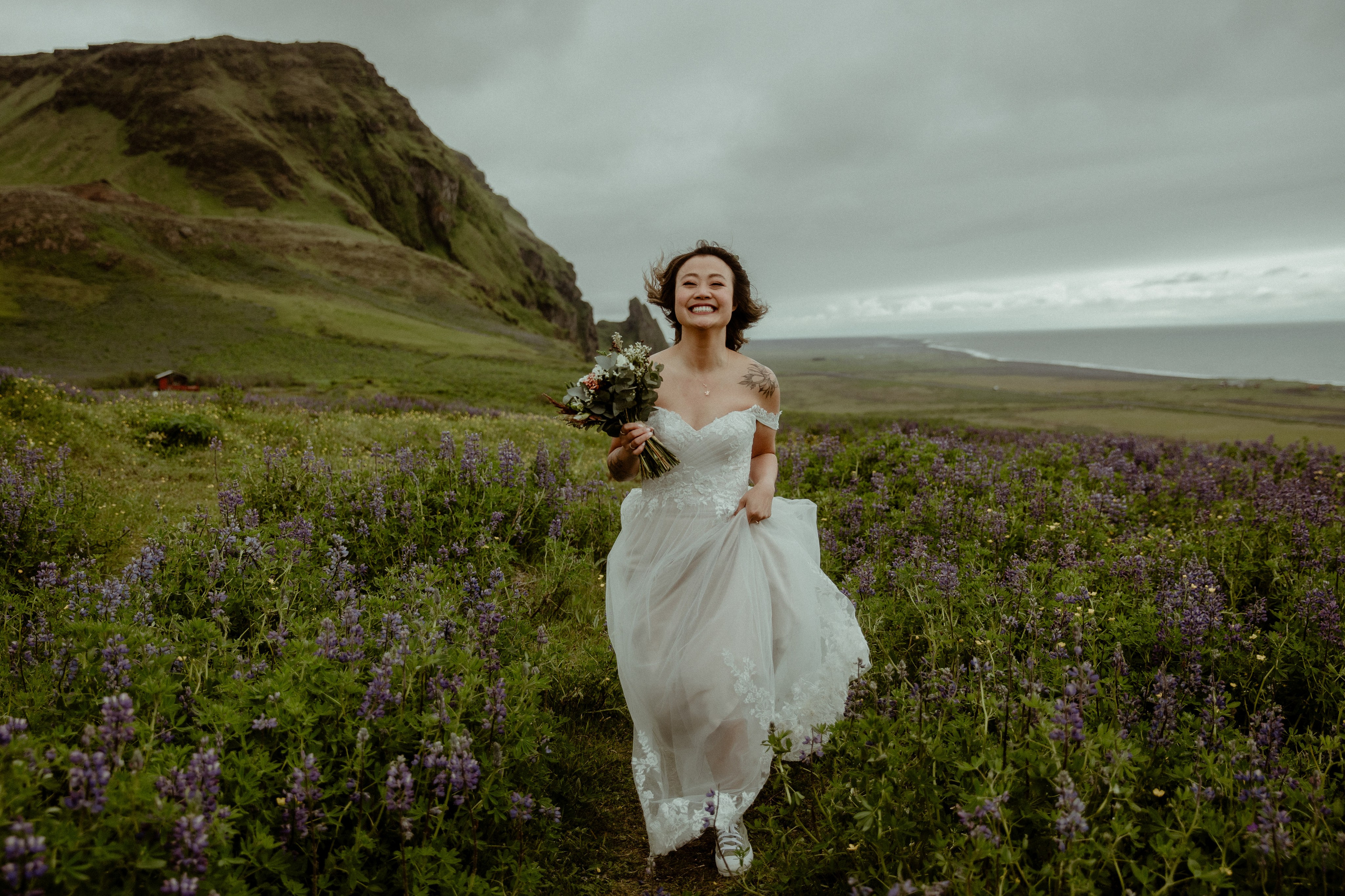 Elopement at Kvernufoss Waterfall. Iceland elopement photographer & videographer