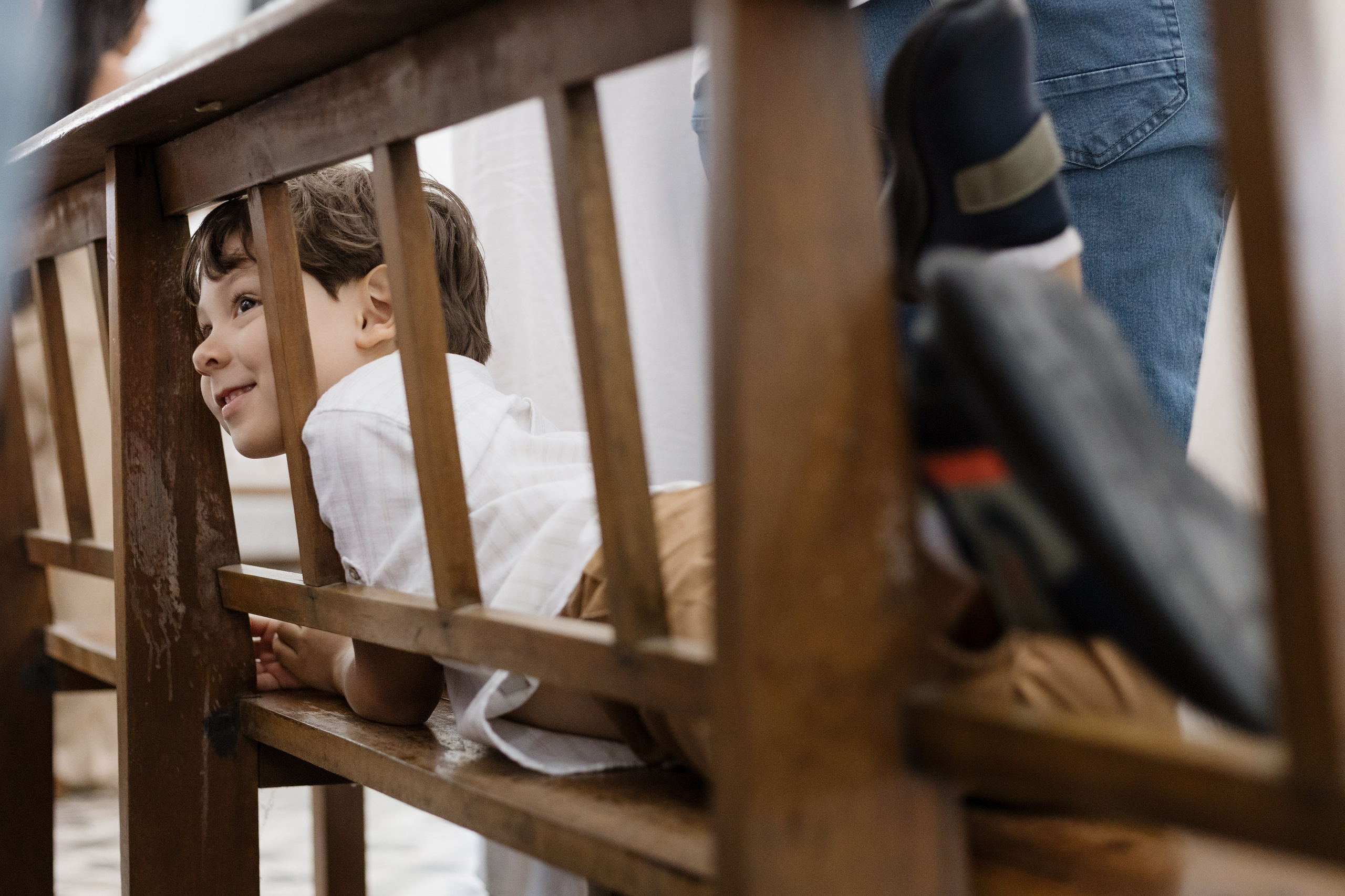 Irmão mais velho em registro espontâneo no batizaso