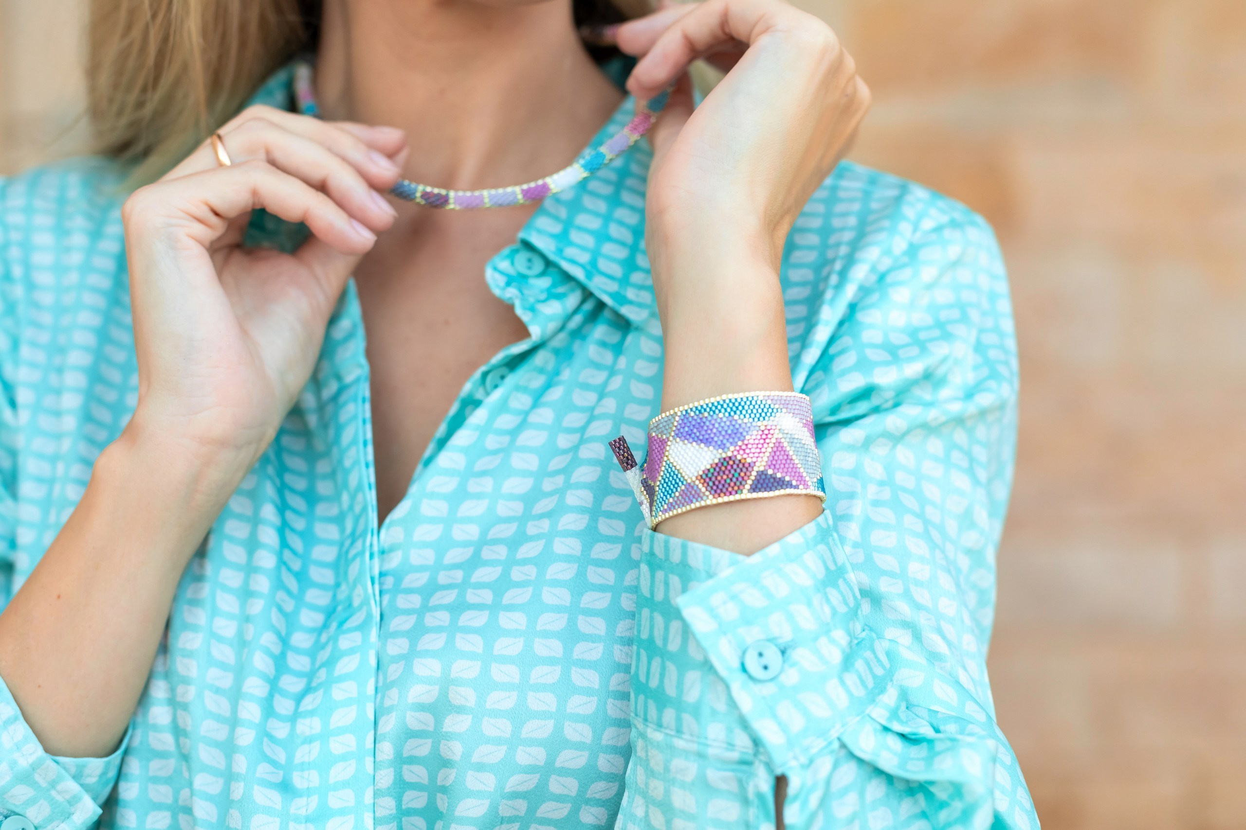 Photo shoot for a brand of handmade jewellery made of jewellery beads