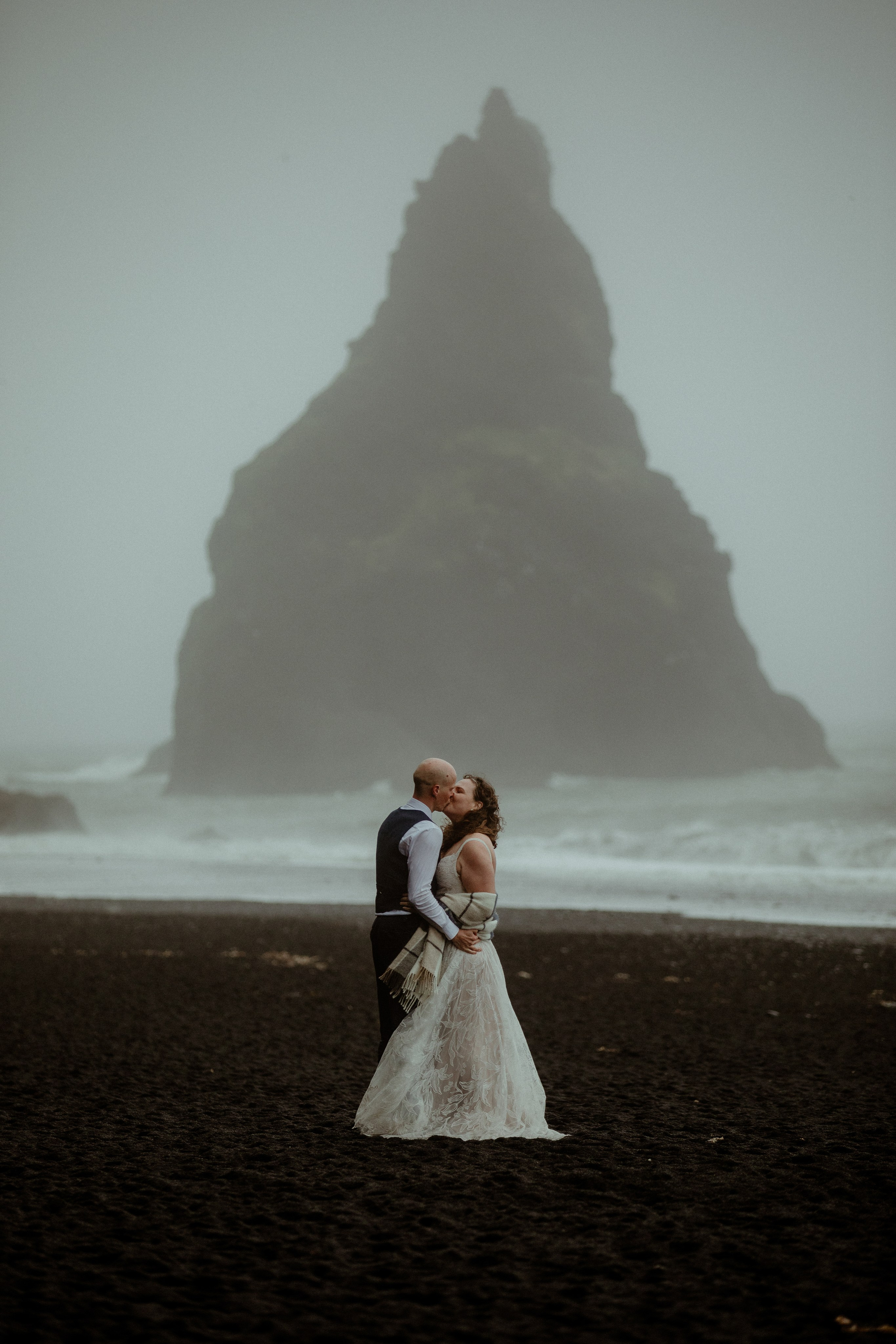 Iceland Elopement at Black Sand Beach. Iceland elopement photographer & videographer