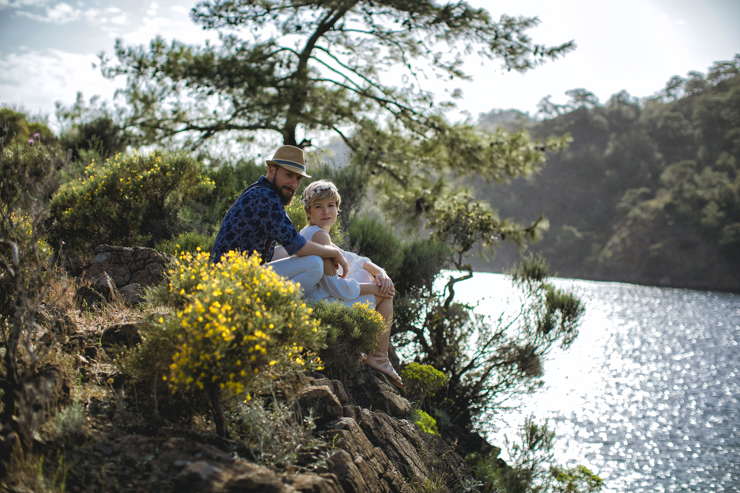 Outdoor wedding photo session on the wild rocky beaches of Amazon. Julia Ganch I Fashion Wedding Photography I Cappadocia Turkey
