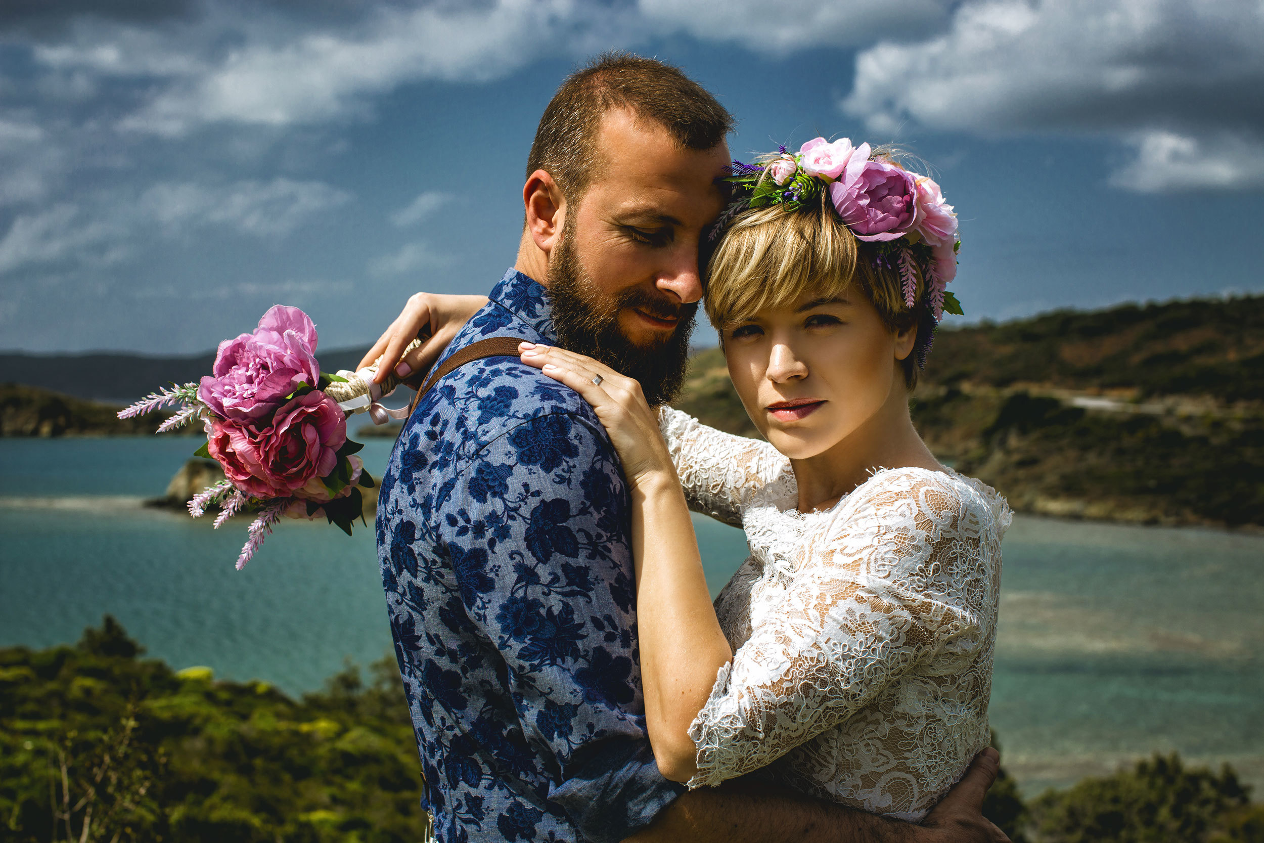 Outdoor wedding photo session on the wild rocky beaches of Amazon. Julia Ganch I Fashion Wedding Photography I Cappadocia Turkey