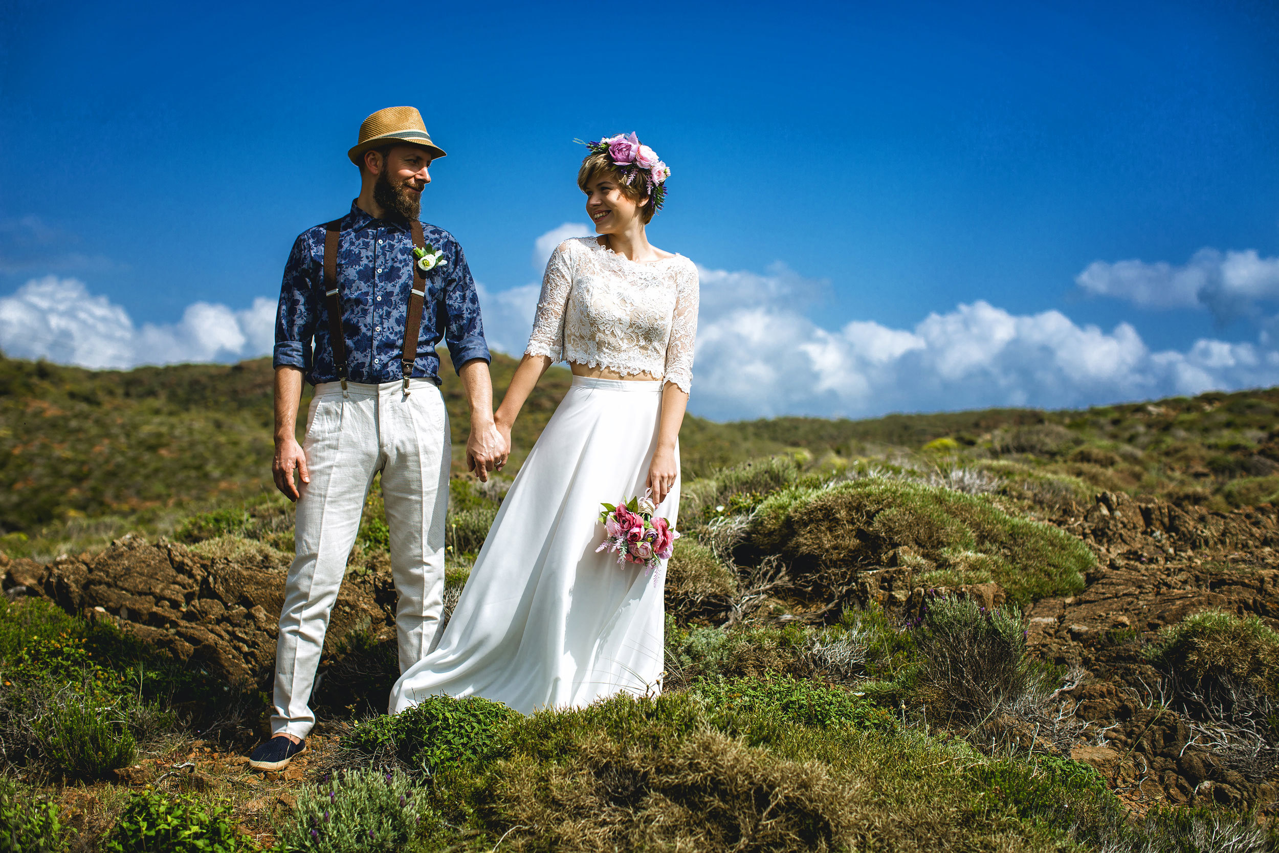 Outdoor wedding photo session on the wild rocky beaches of Amazon. Julia Ganch I Fashion Wedding Photography I Cappadocia Turkey