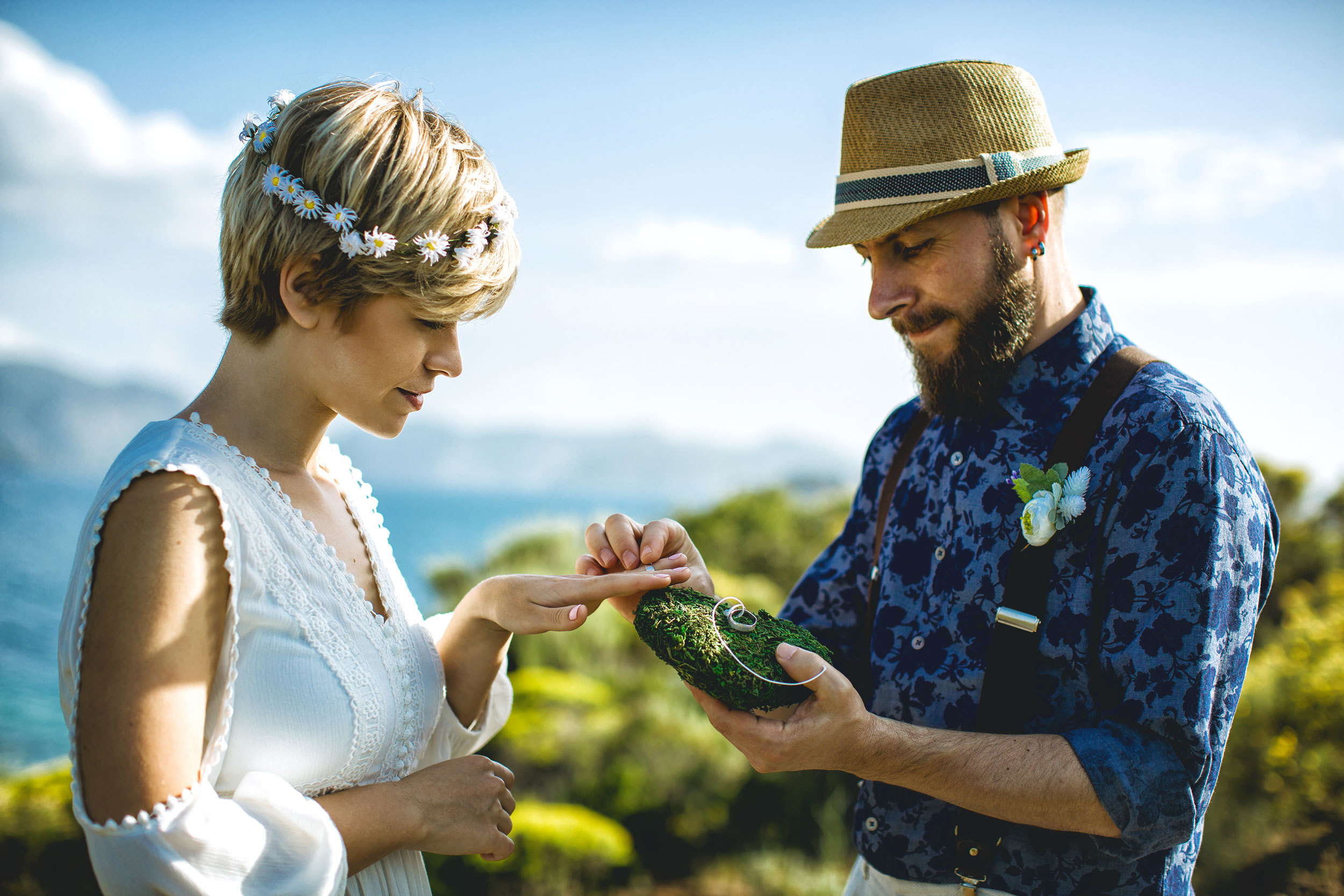 Outdoor wedding photo session on the wild rocky beaches of Amazon. Julia Ganch I Fashion Wedding Photography I Cappadocia Turkey