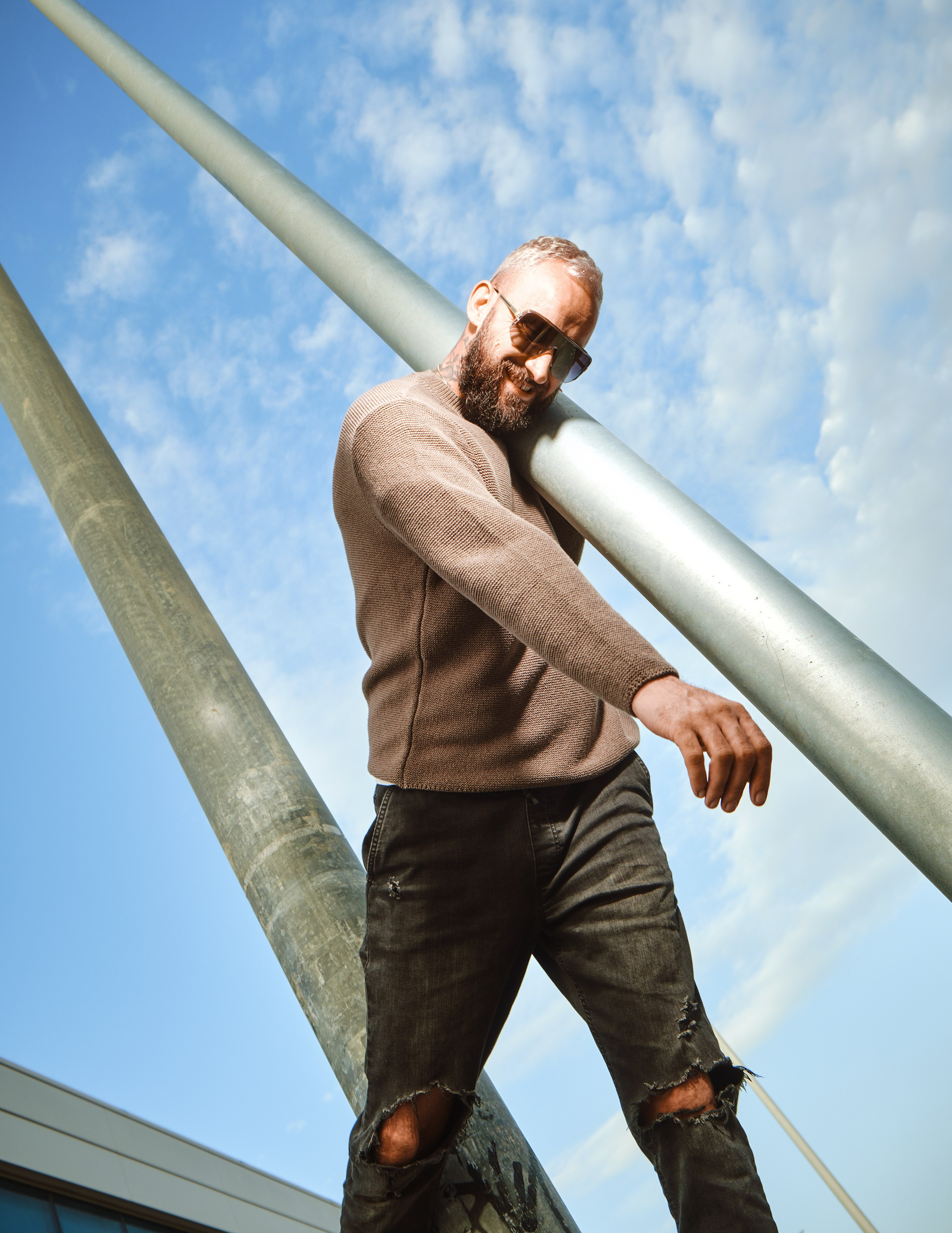 Street photography with flash light in the industrial area of Torrevieja, Alicante