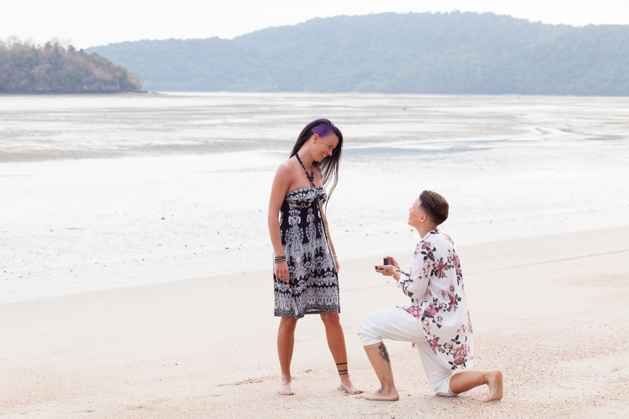 krabi proposal photography, thailand photographer, holiday in thailand, krabi beach, lgbt proposal thailand, lgbt pride krabi, she said yes, krabi ao nang beach, koh lanta photographer