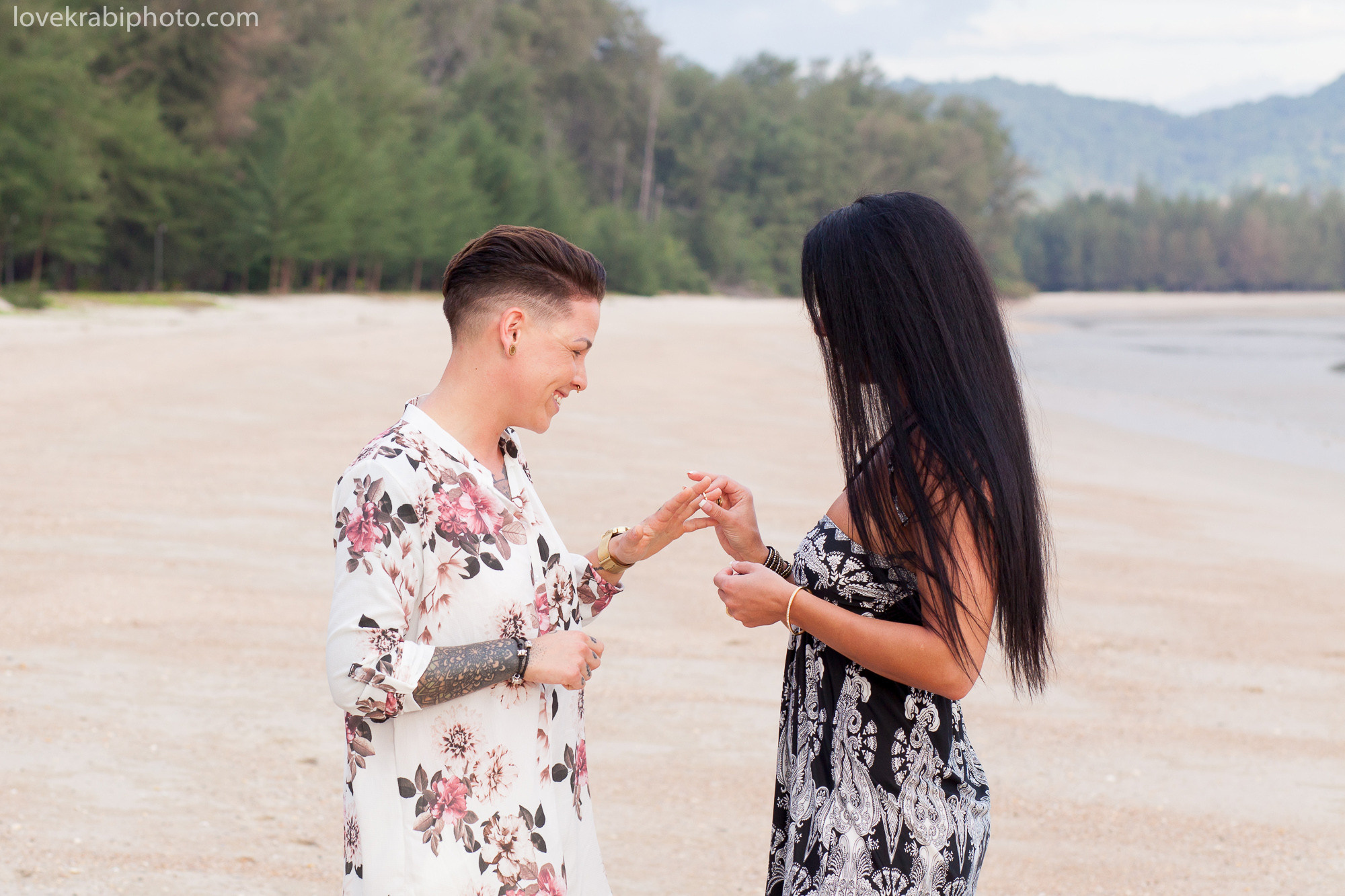 krabi proposal photography, thailand photographer, holiday in thailand, krabi beach, lgbt proposal thailand, lgbt pride krabi, she said yes, krabi ao nang beach, koh lanta photographer