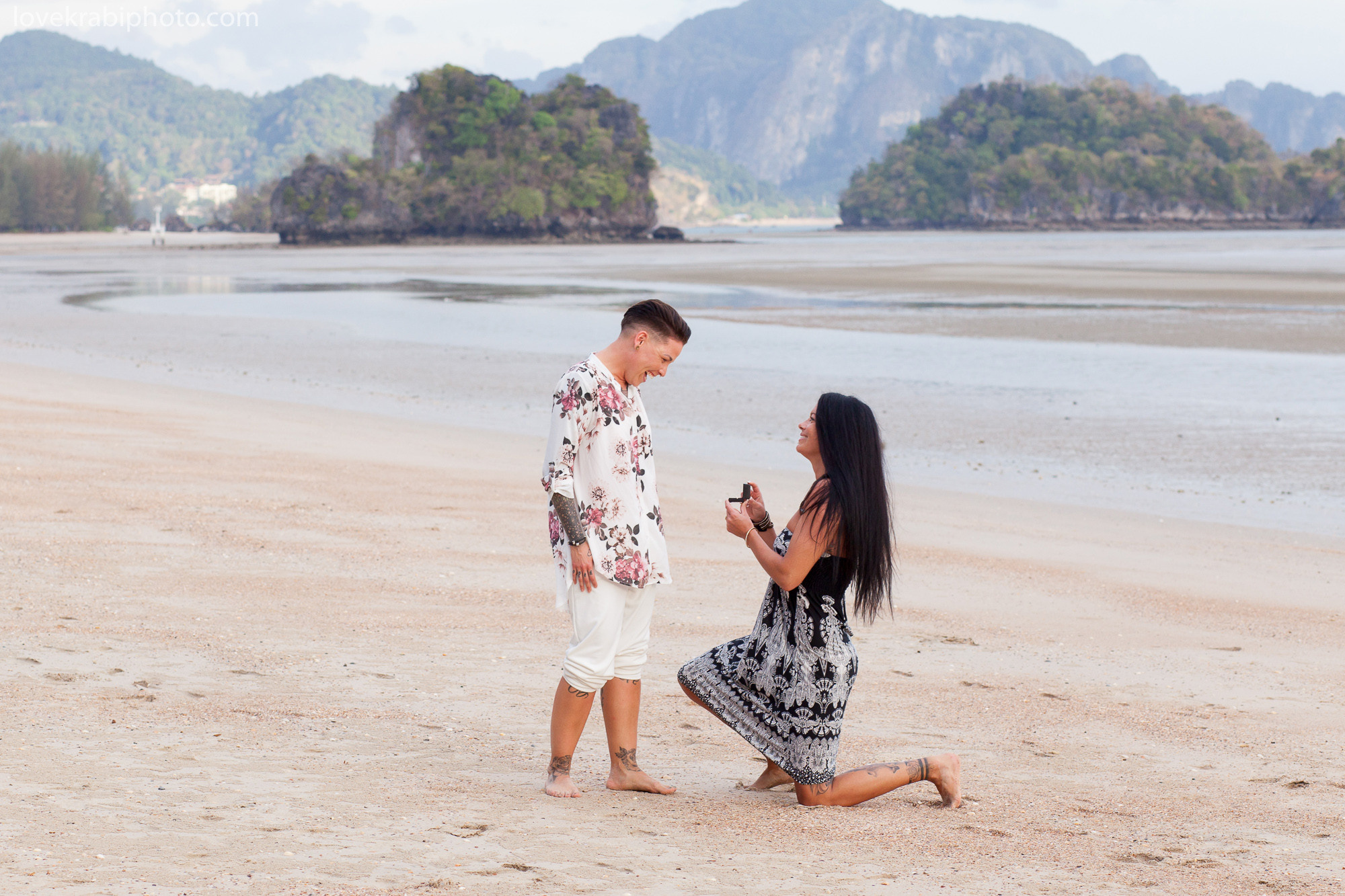 krabi proposal photography, thailand photographer, holiday in thailand, krabi beach, lgbt proposal thailand, lgbt pride krabi, she said yes, krabi ao nang beach, koh lanta photographer