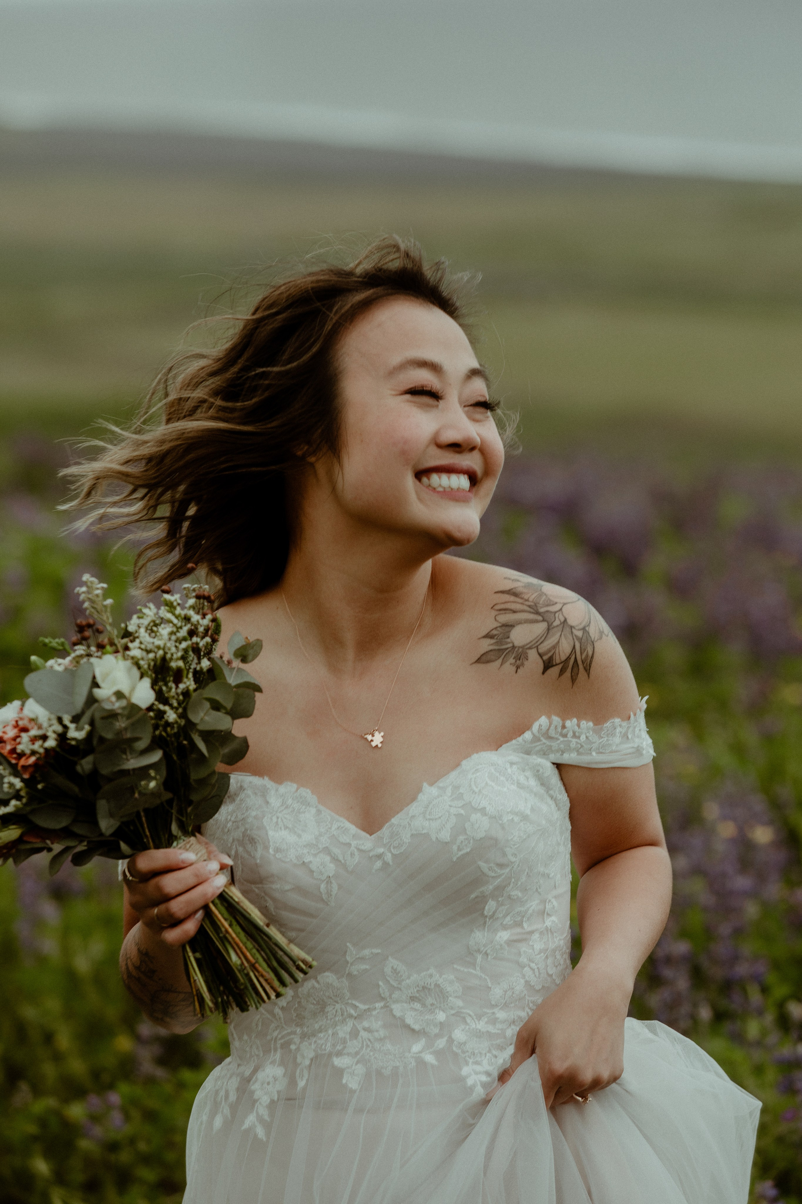 Elopement at Kvernufoss Waterfall. Iceland elopement photographer & videographer