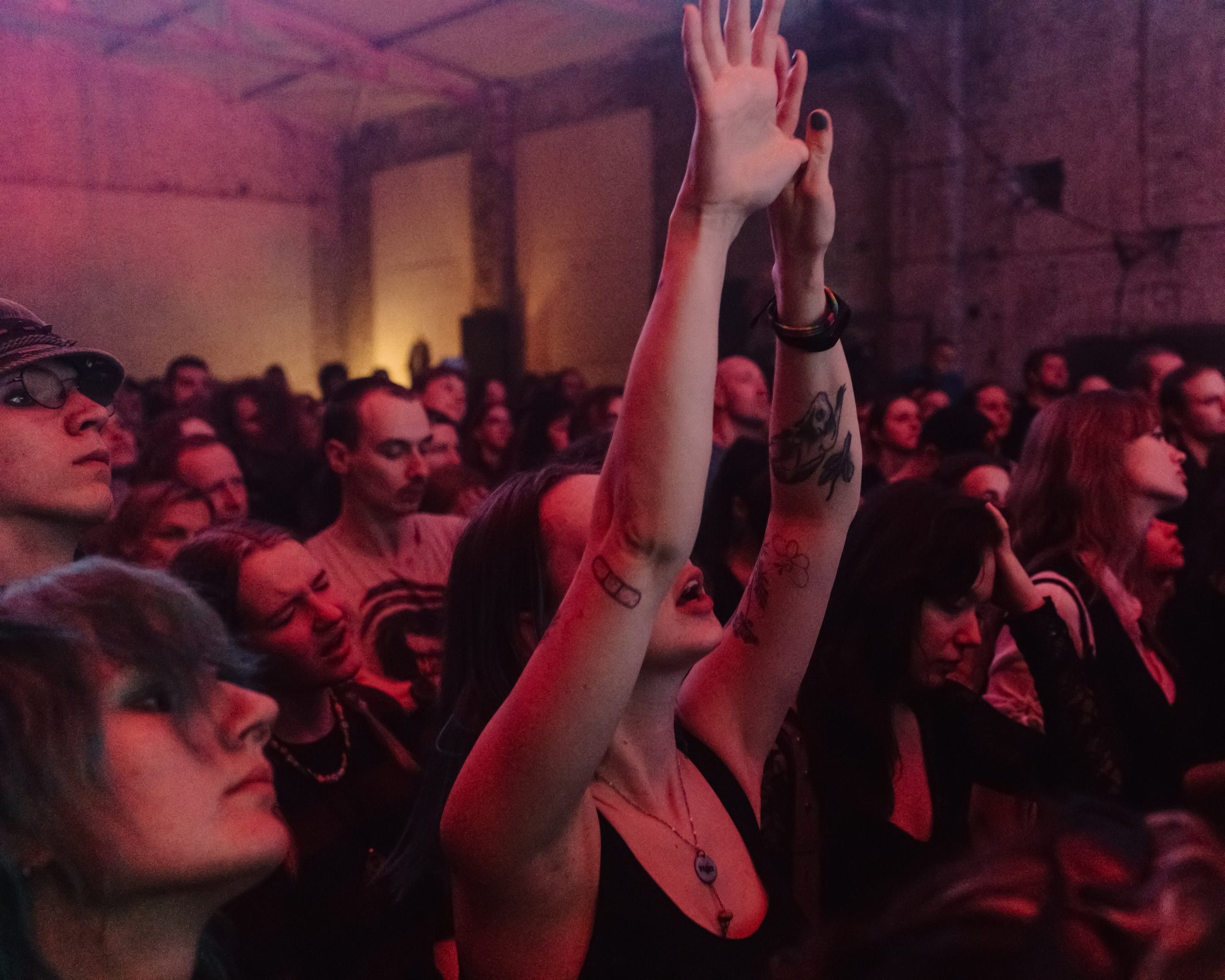 Young poeple enjoy Nova Koma concert in Riga.