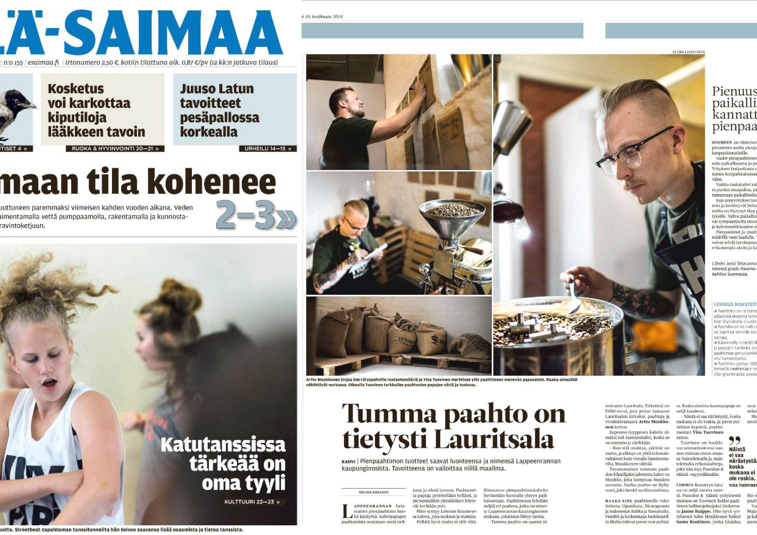 Lehdelle. Valokuvaaja Lahti, Helsinki Elena Salonen