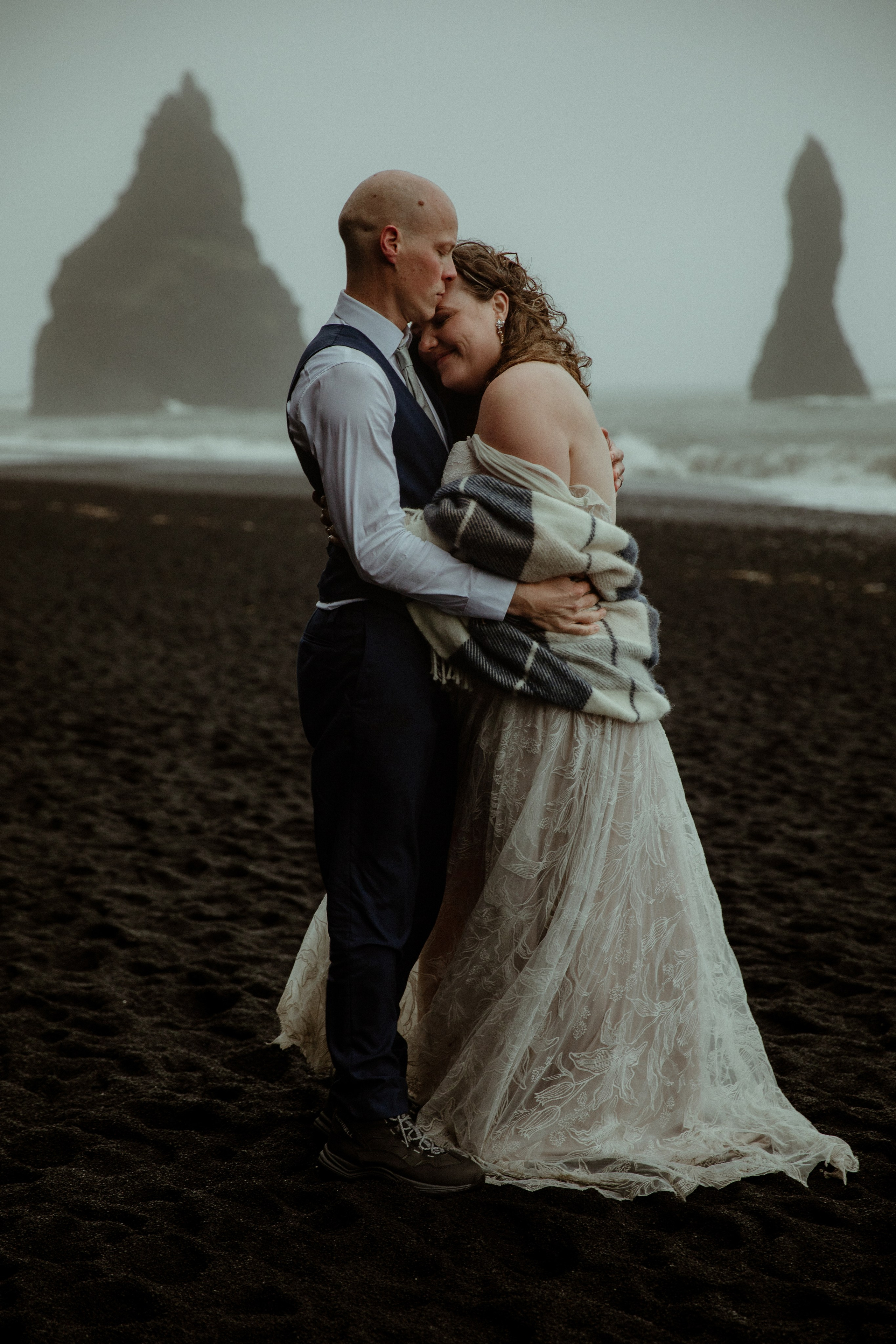 Iceland Elopement at Black Sand Beach. Iceland elopement photographer & videographer