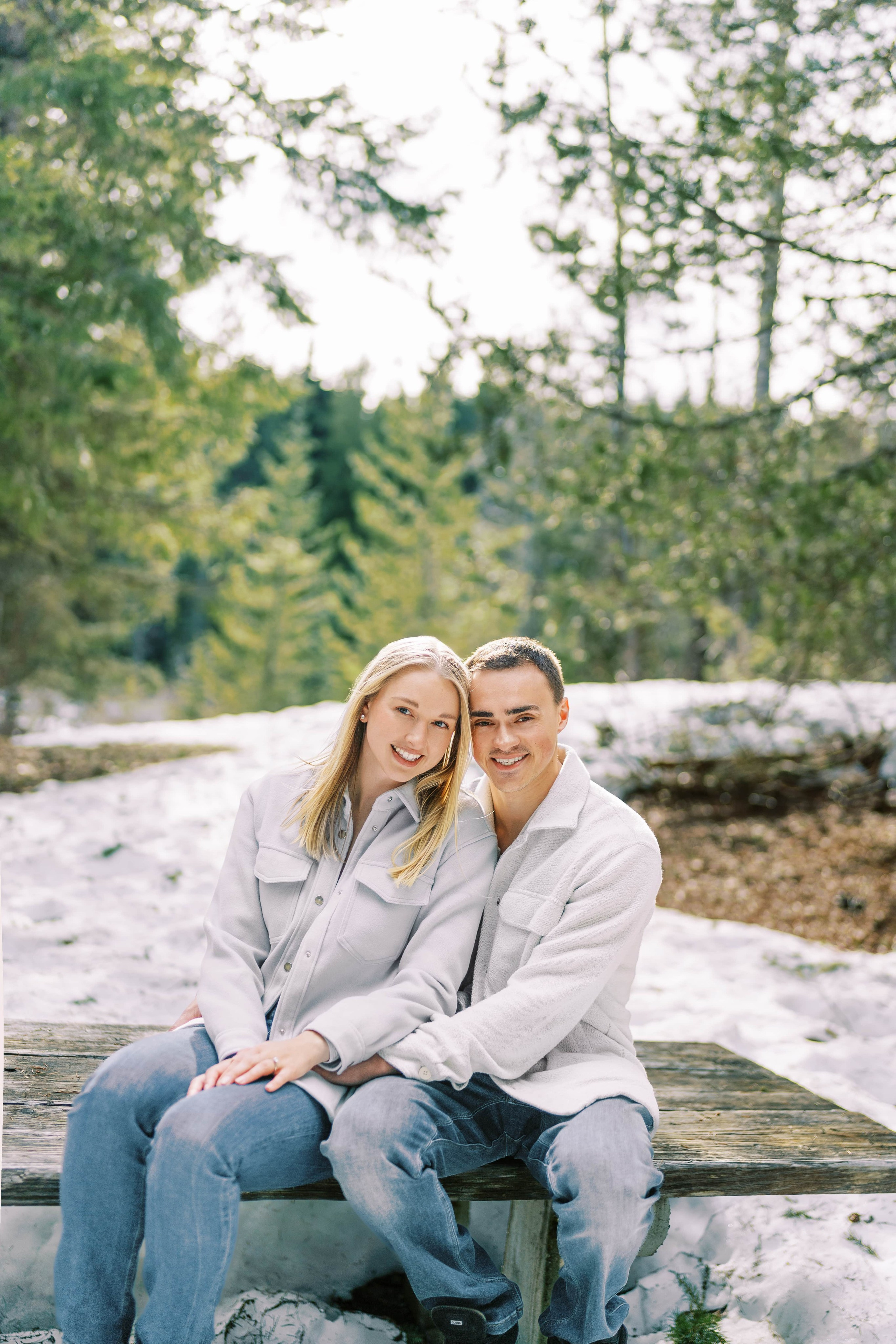 Engagement photo shoot Caitlyn & Riley / April 2024. Gold Creek Pond, WA. EVAN ARISTOV WEDDING PHOTOGRAPHY — Seattle Wedding Photographer