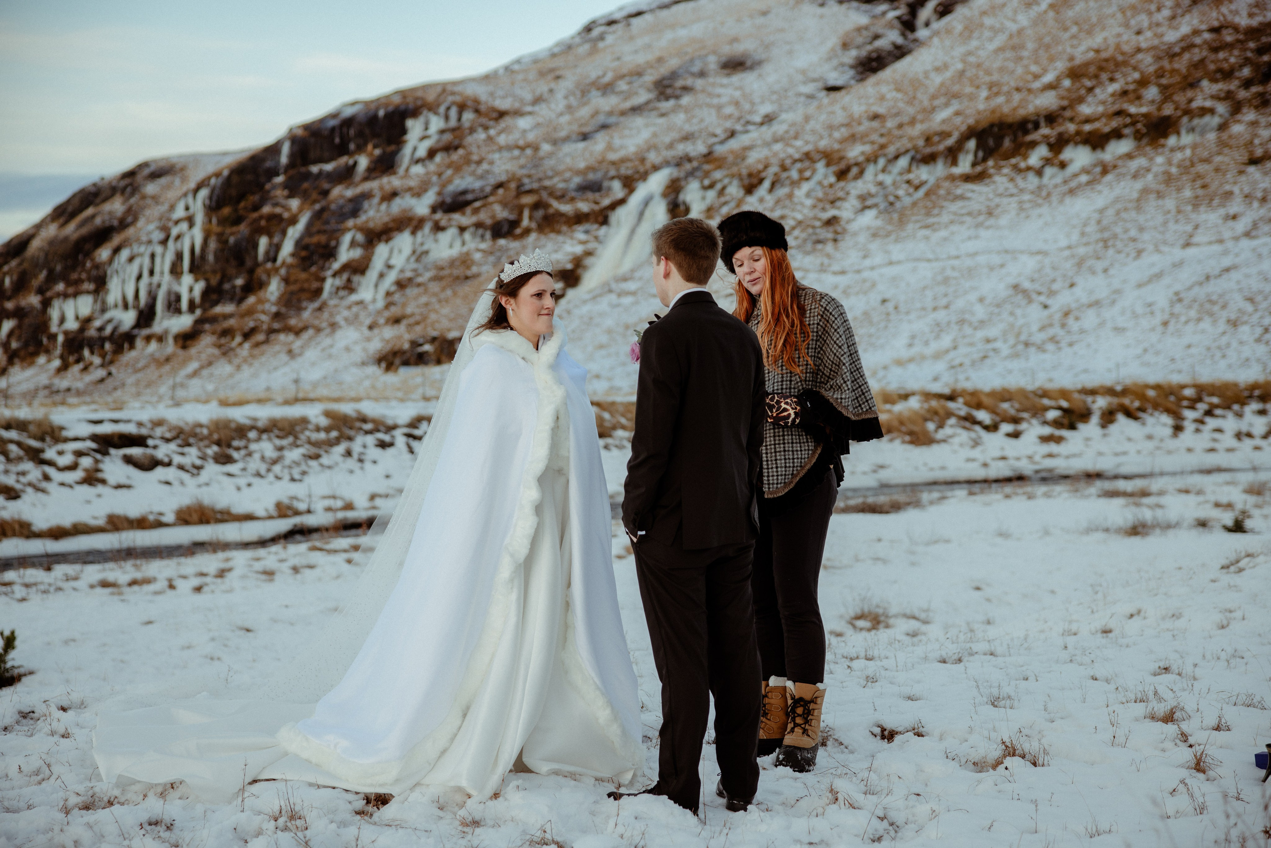 Snowy Elopement in Iceland. Iceland elopement photographer & videographer