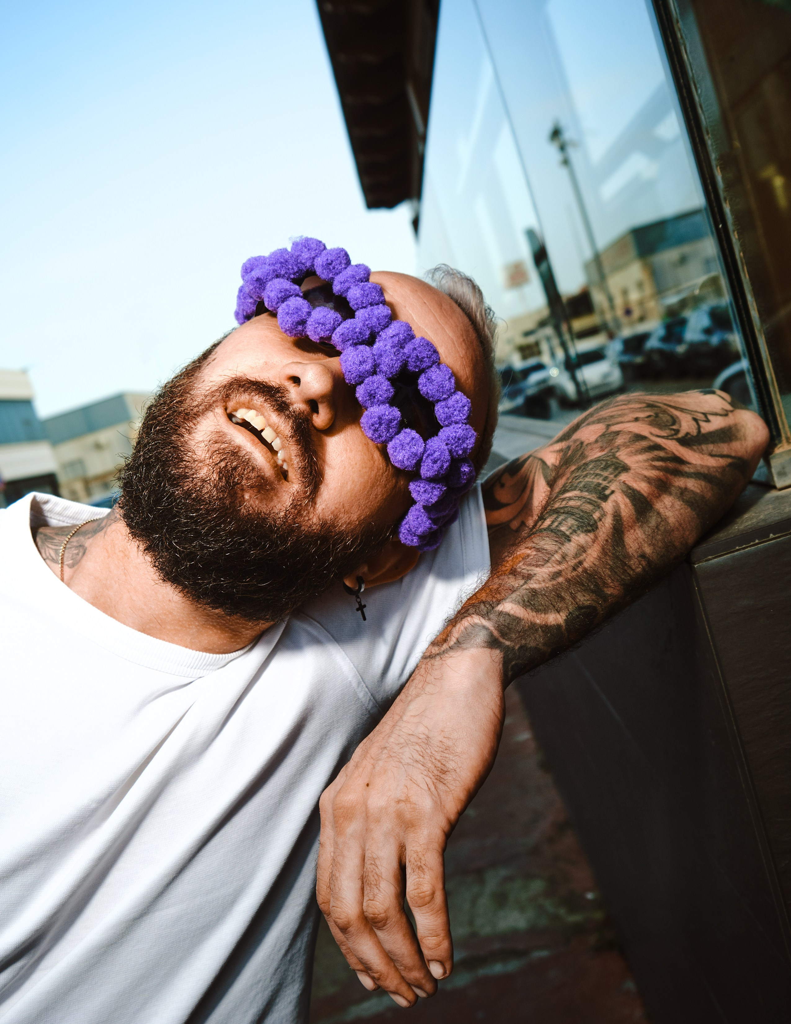 Street photography with flash light in the industrial area of Torrevieja, Alicante