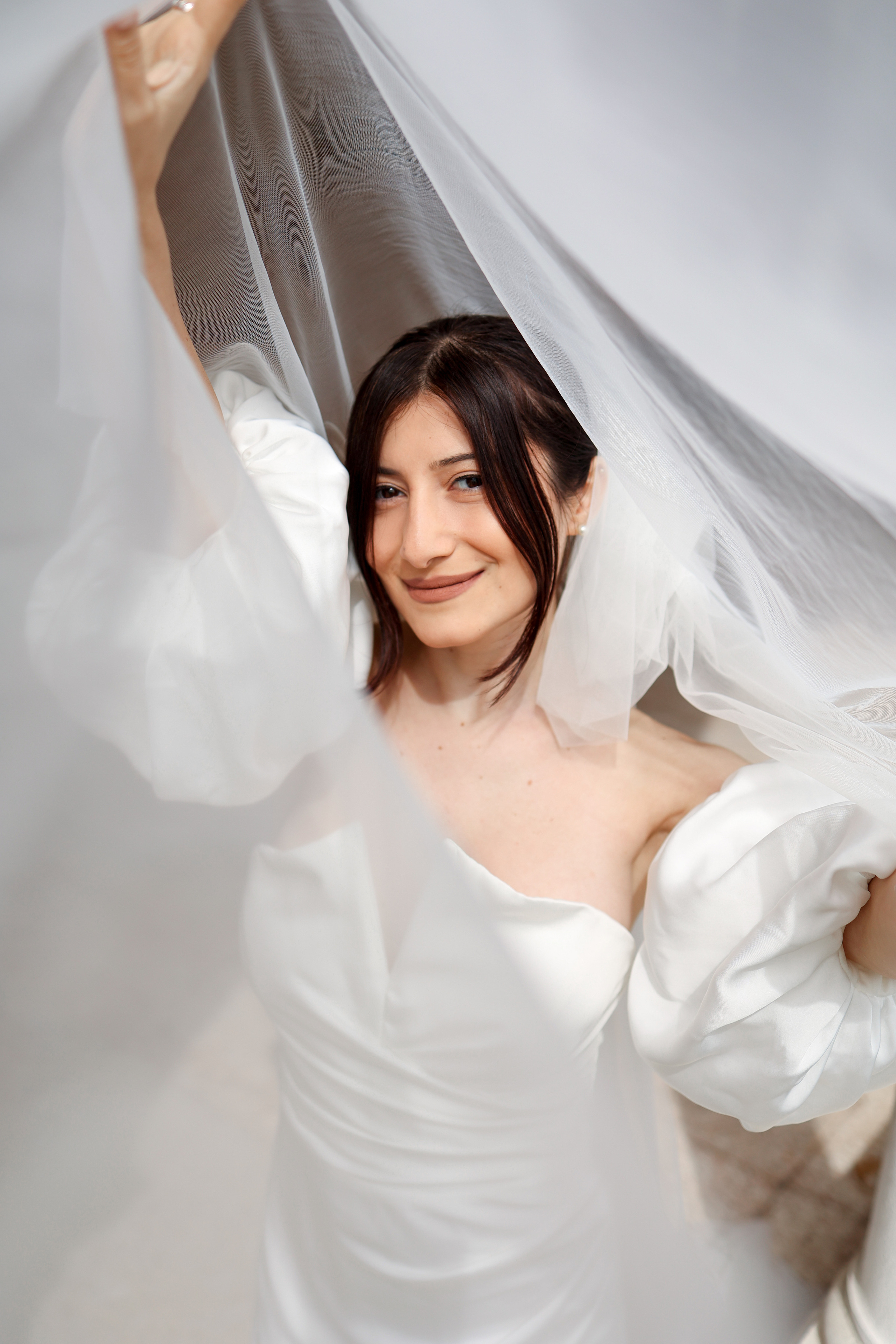 photo with veil for bride