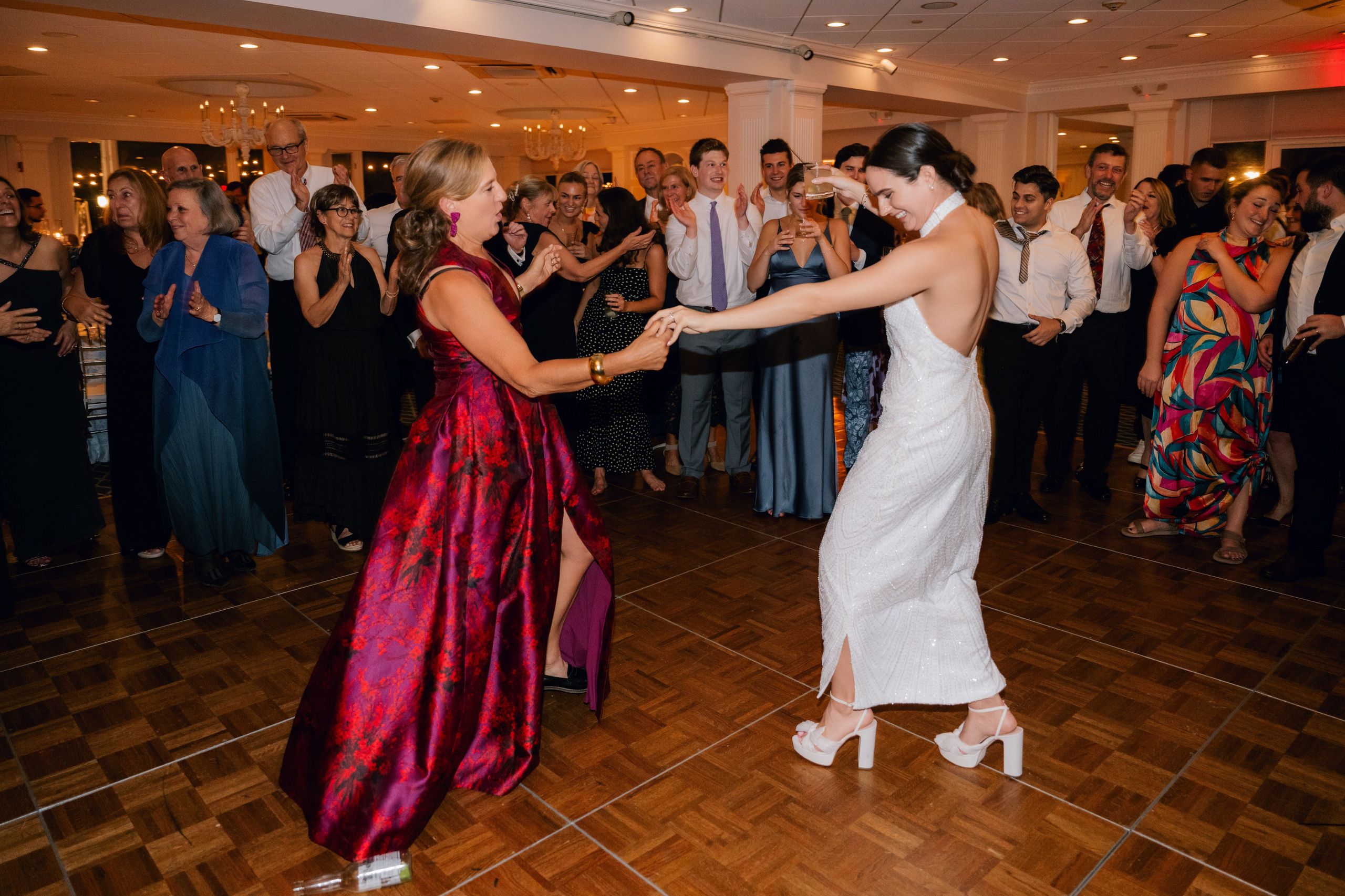 a couple dancing on a dance floor